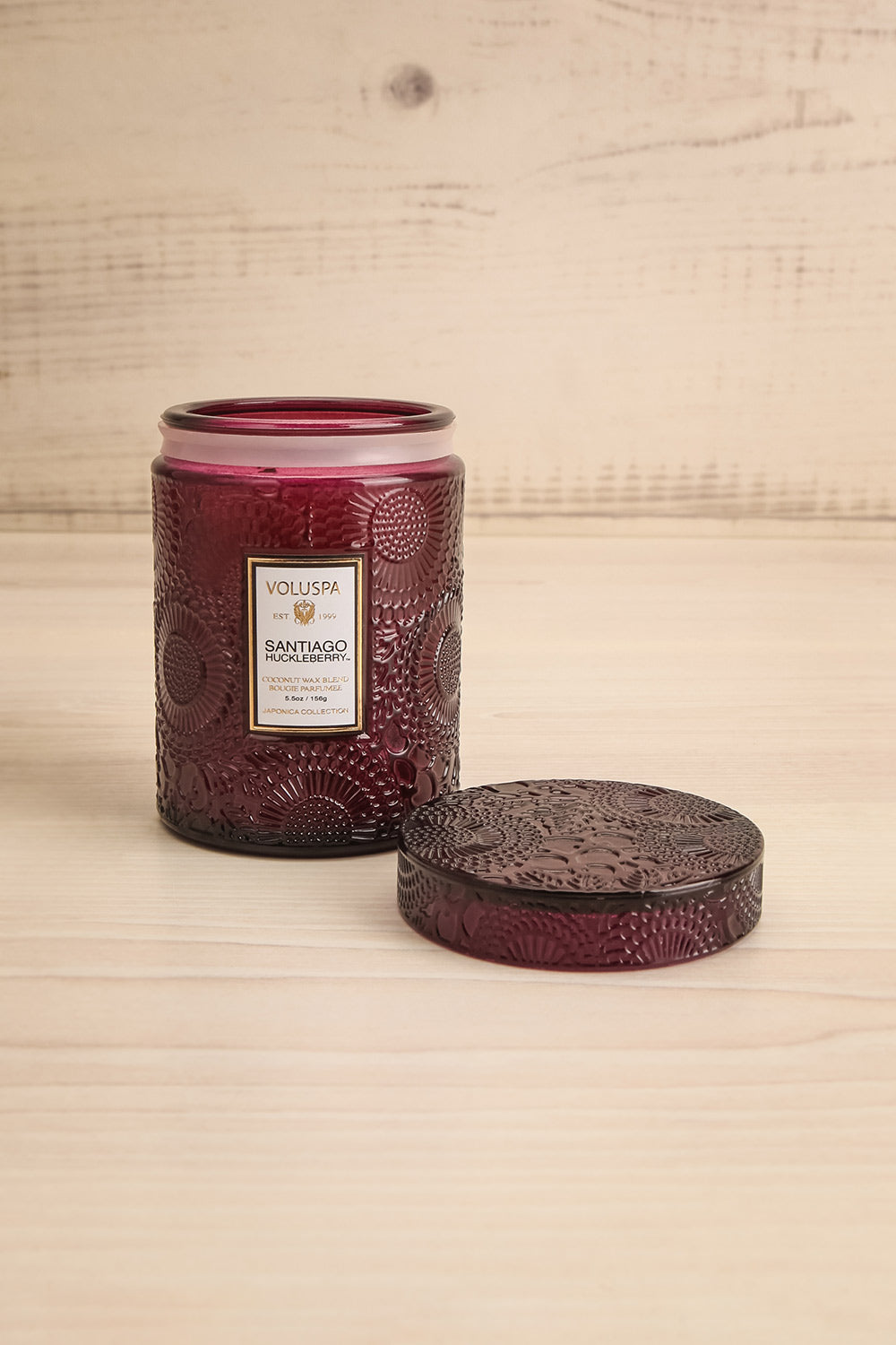 Medium Glass Candle Santiago Huckleberry | La petite garçonne open