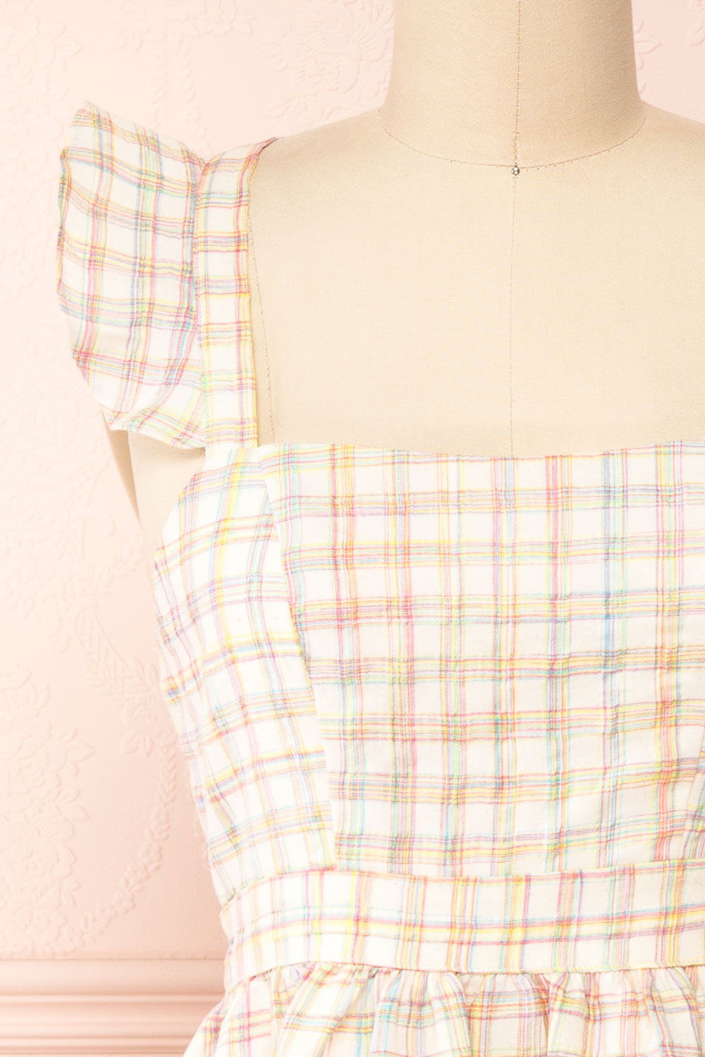 Melizenn Short Plaid A-Line Dress | Boutique 1861 front close-up