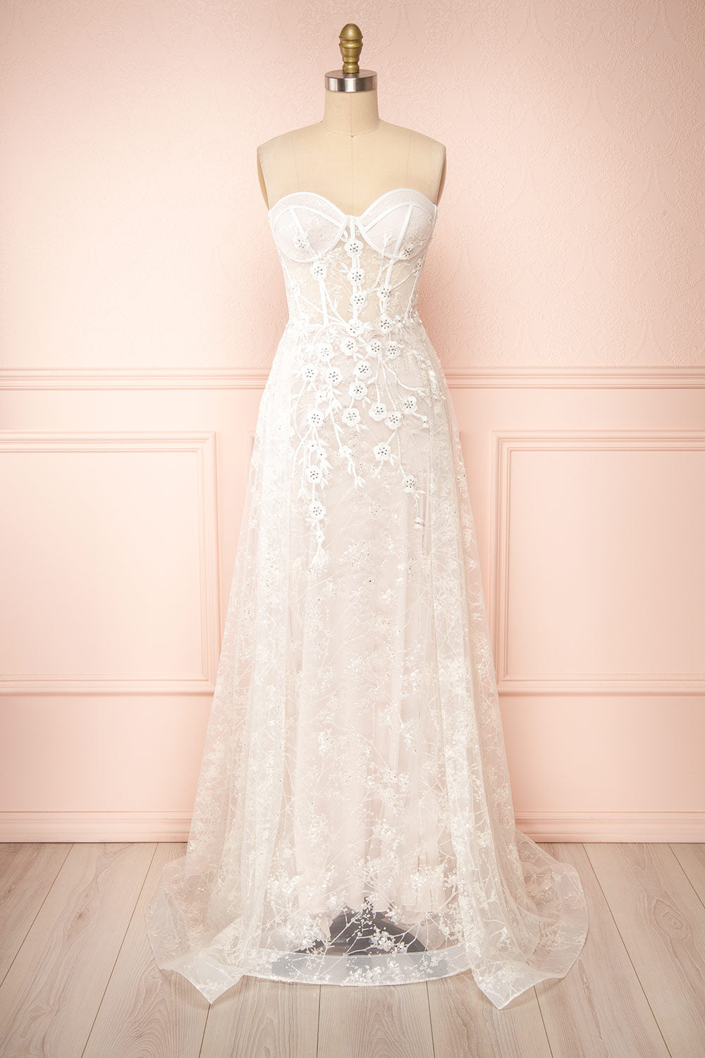 Melodie Corset Dress with Floral Lace | Boudoir 1861 front view