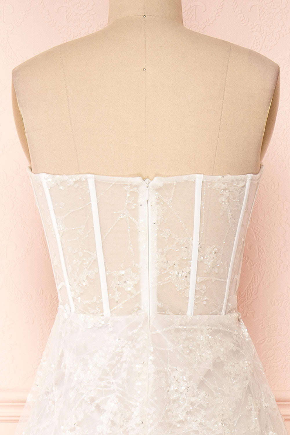Melodie Corset Dress with Floral Lace | Boudoir 1861 back close-up