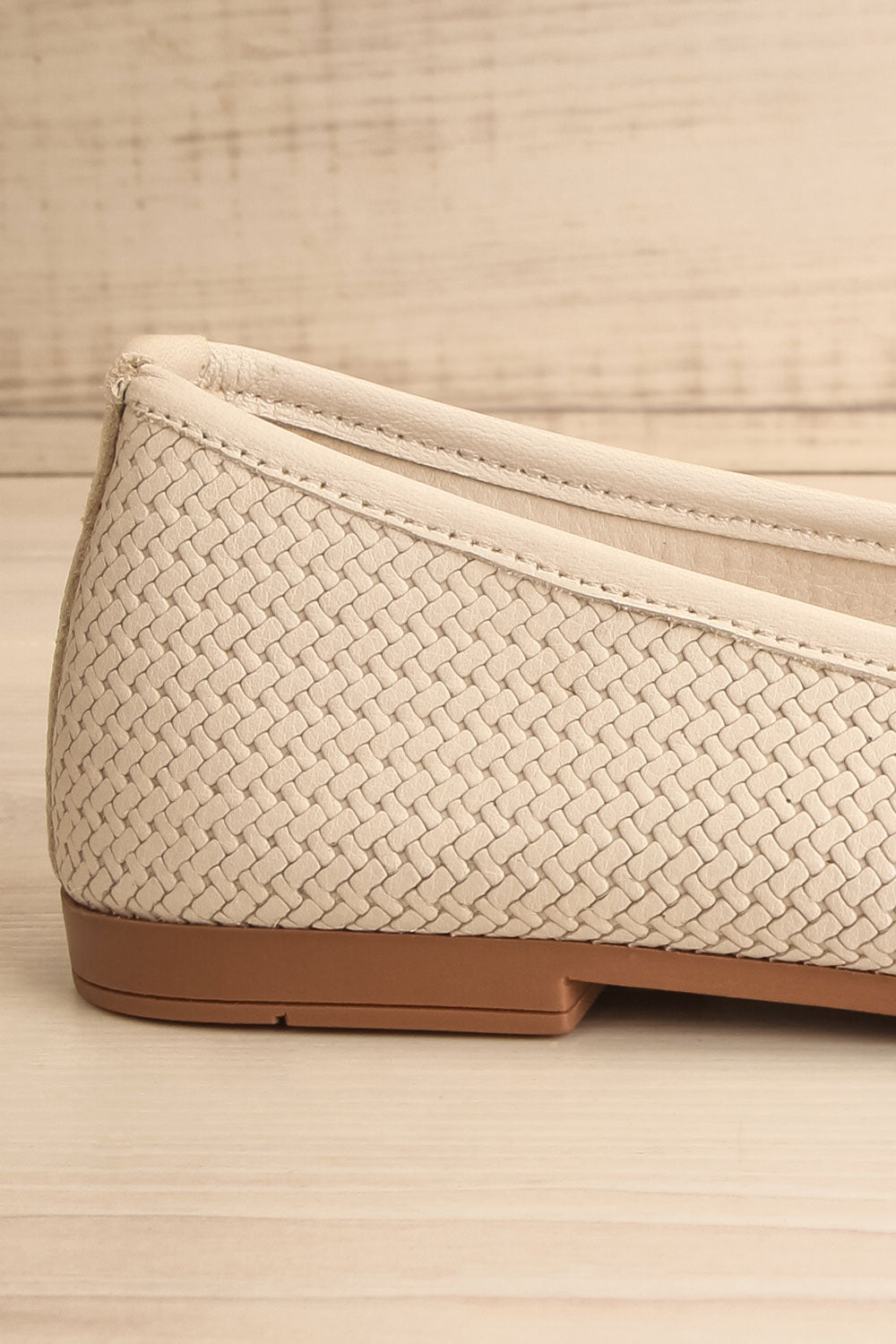 Kelowna Ivory Woven Leather Ballerina Flats | La petite garçonne sid eback close-up