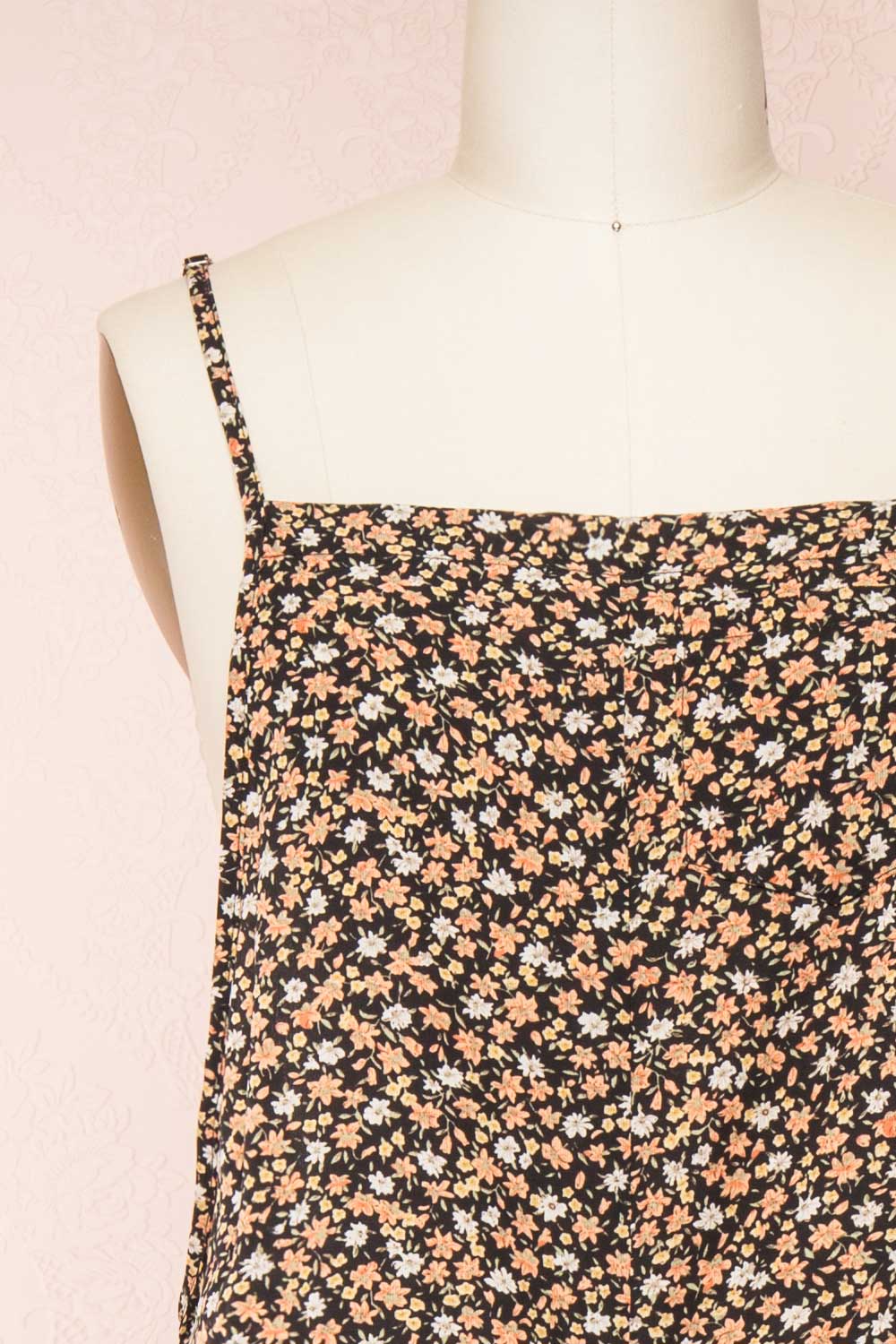 Mensae Floral Patterned Wide Leg Jumpsuit | Boutique 1861 front close-up