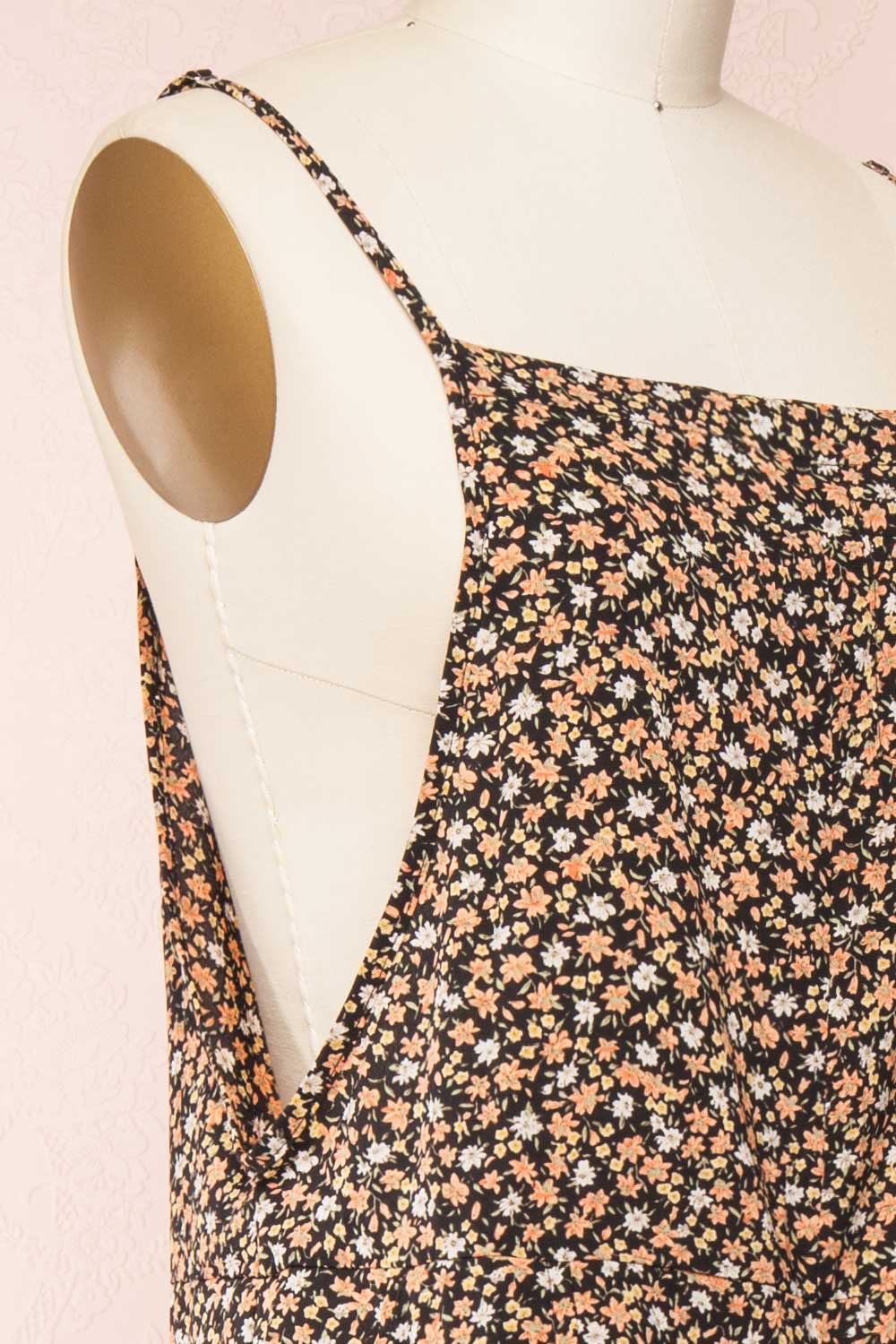 Mensae Floral Patterned Wide Leg Jumpsuit | Boutique 1861 side close-up