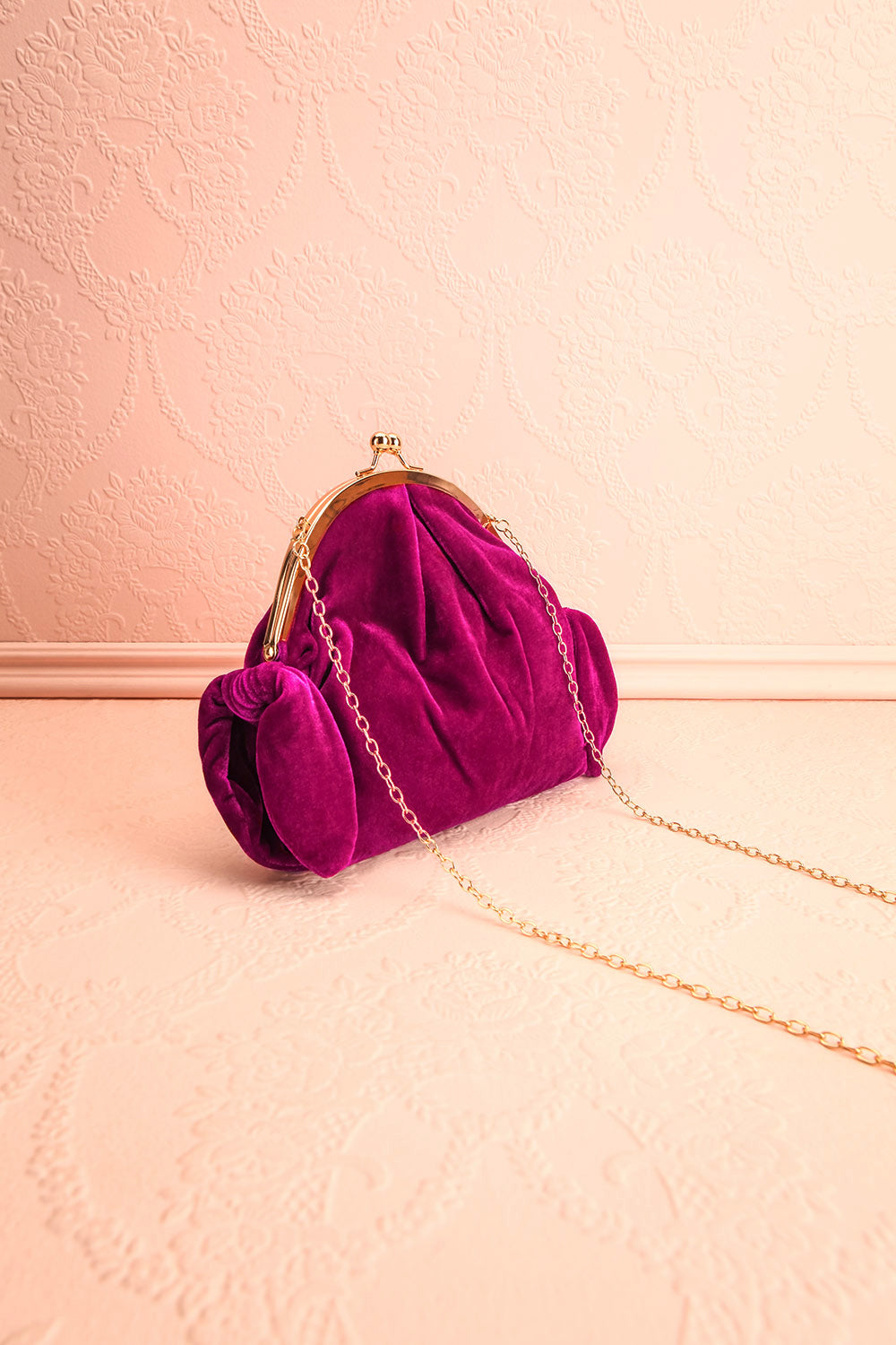 Merlini Fuchsia | Velvet Clutch