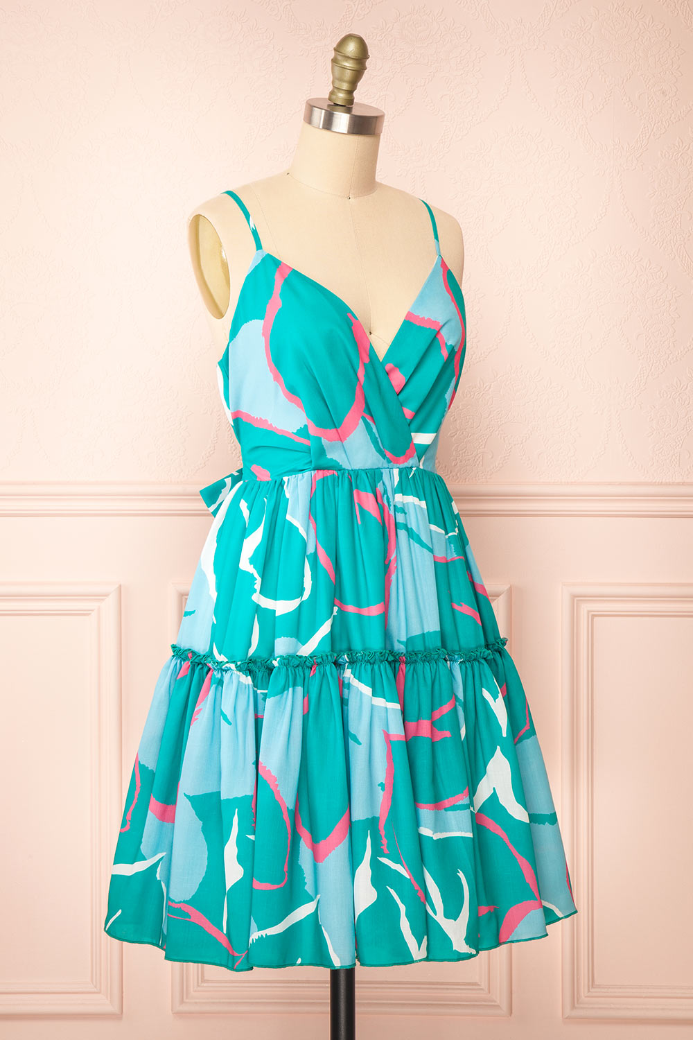 Merryweather Short A-line Dress w/ Abstract Print | Boutique 1861 side view