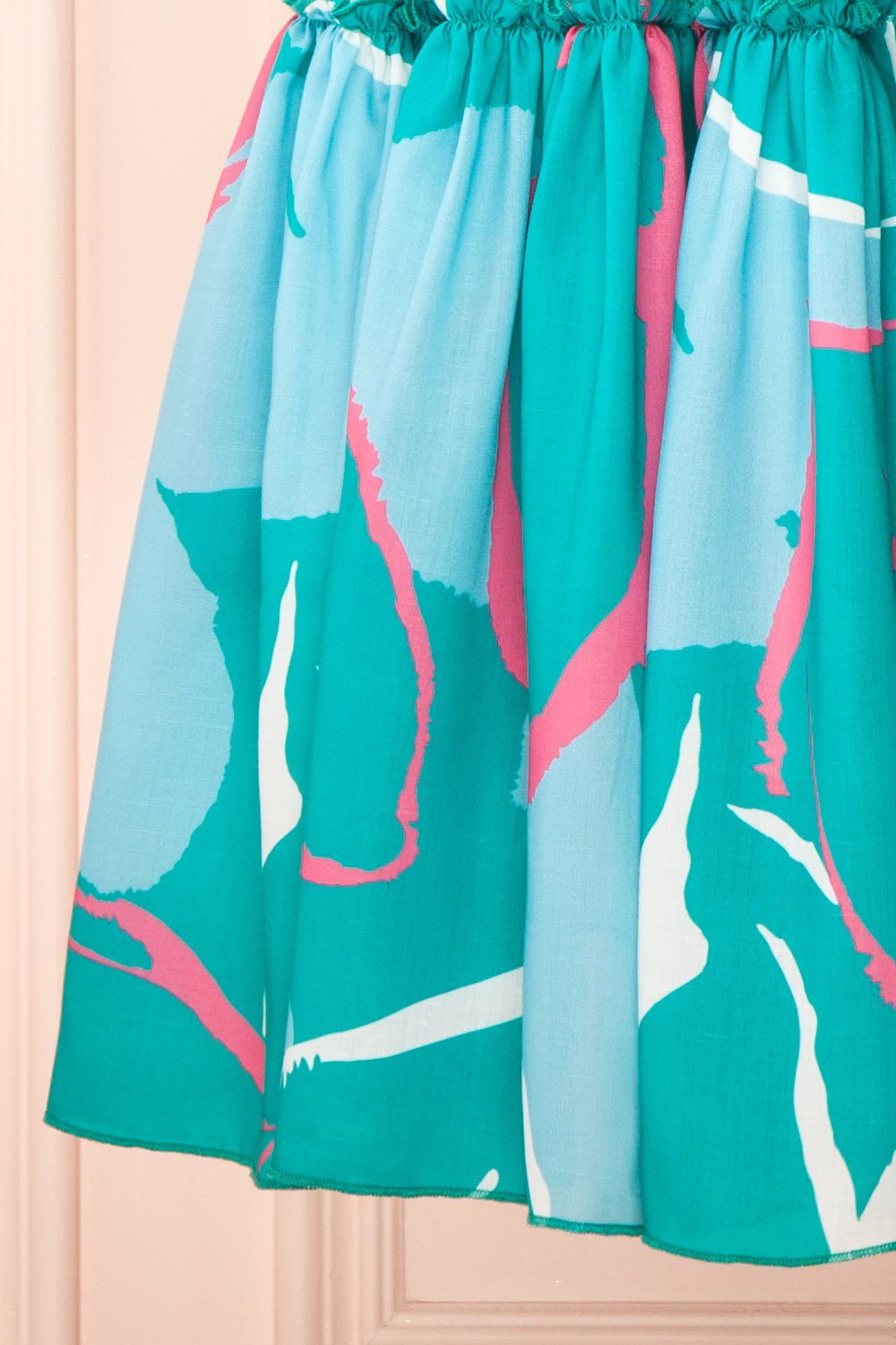 Merryweather Short A-line Dress w/ Abstract Print | Boutique 1861 bottom