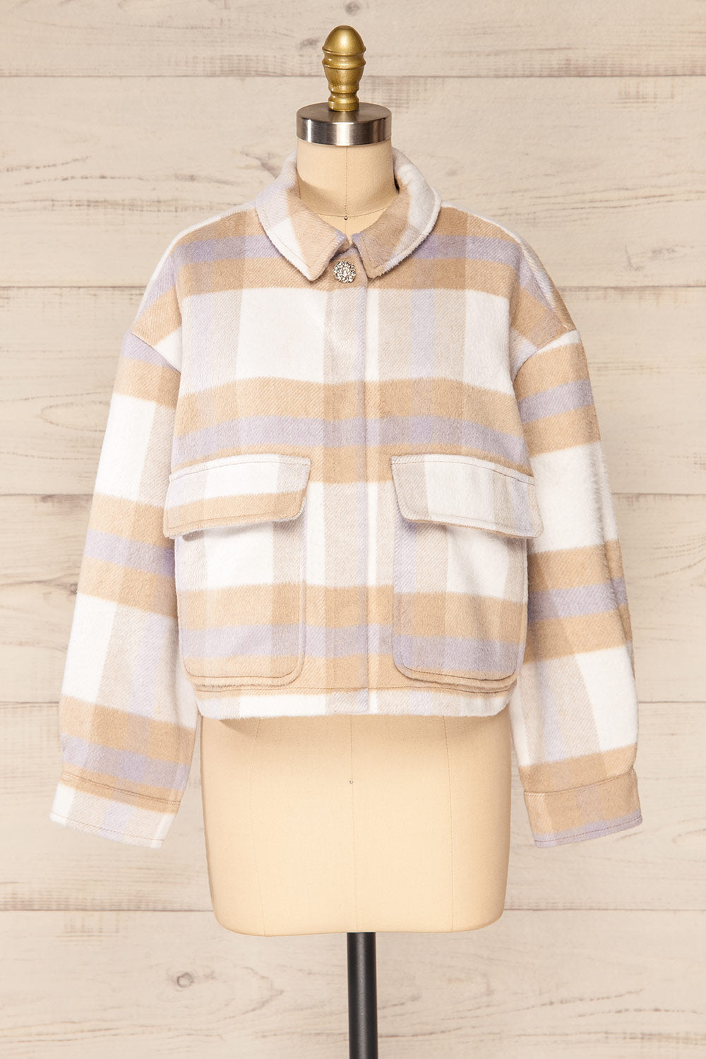 Micheil Cropped Plaid Jacket | La petite garçonne front view