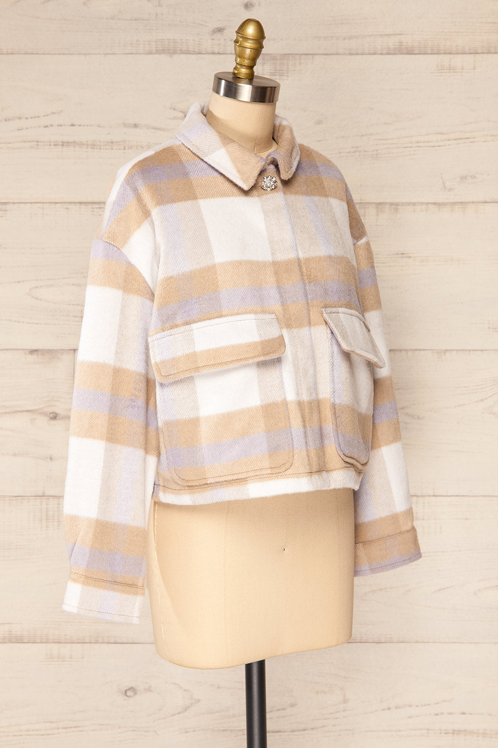 Micheil Cropped Plaid Jacket | La petite garçonne side view