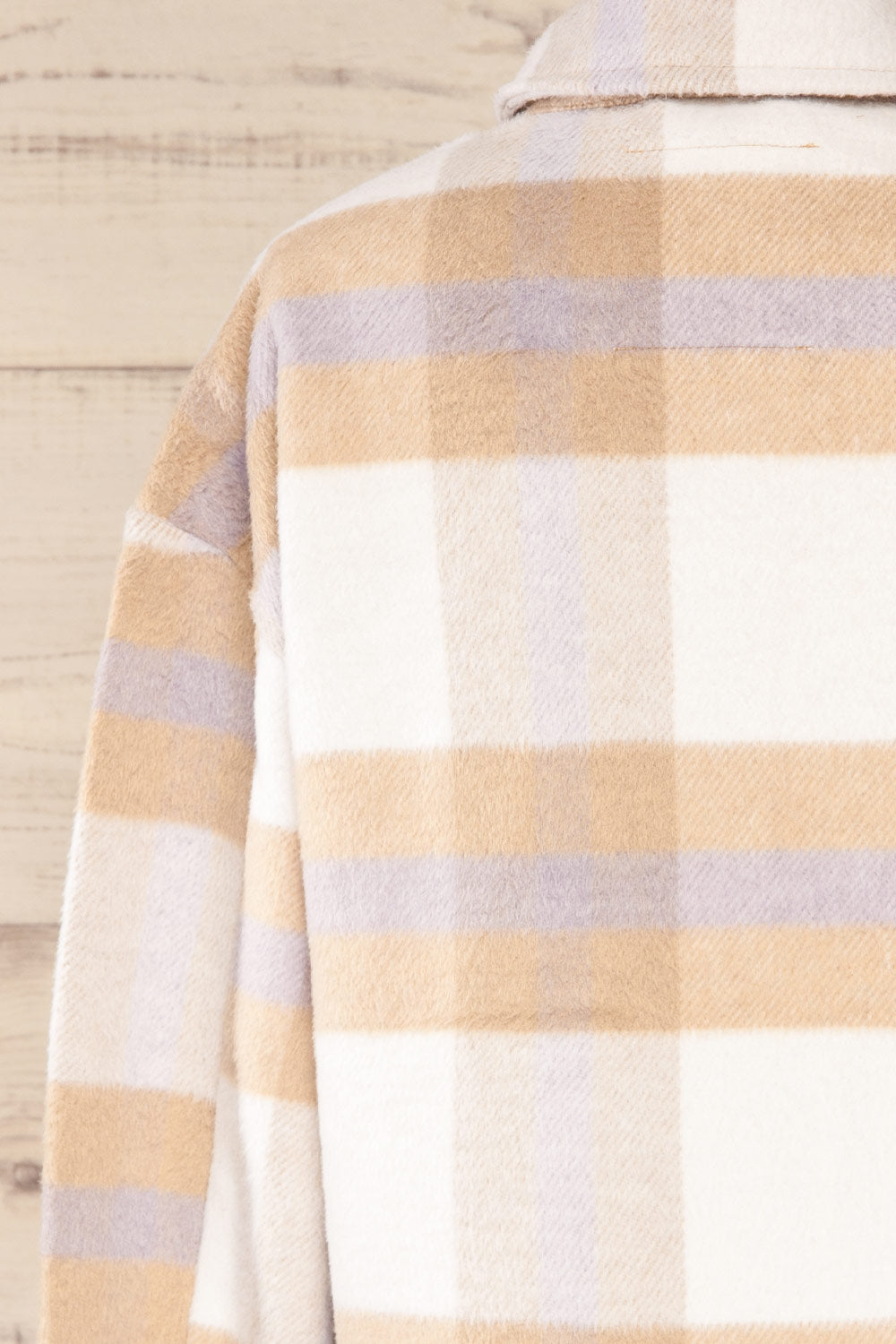Micheil Cropped Plaid Jacket | La petite garçonne back close-up