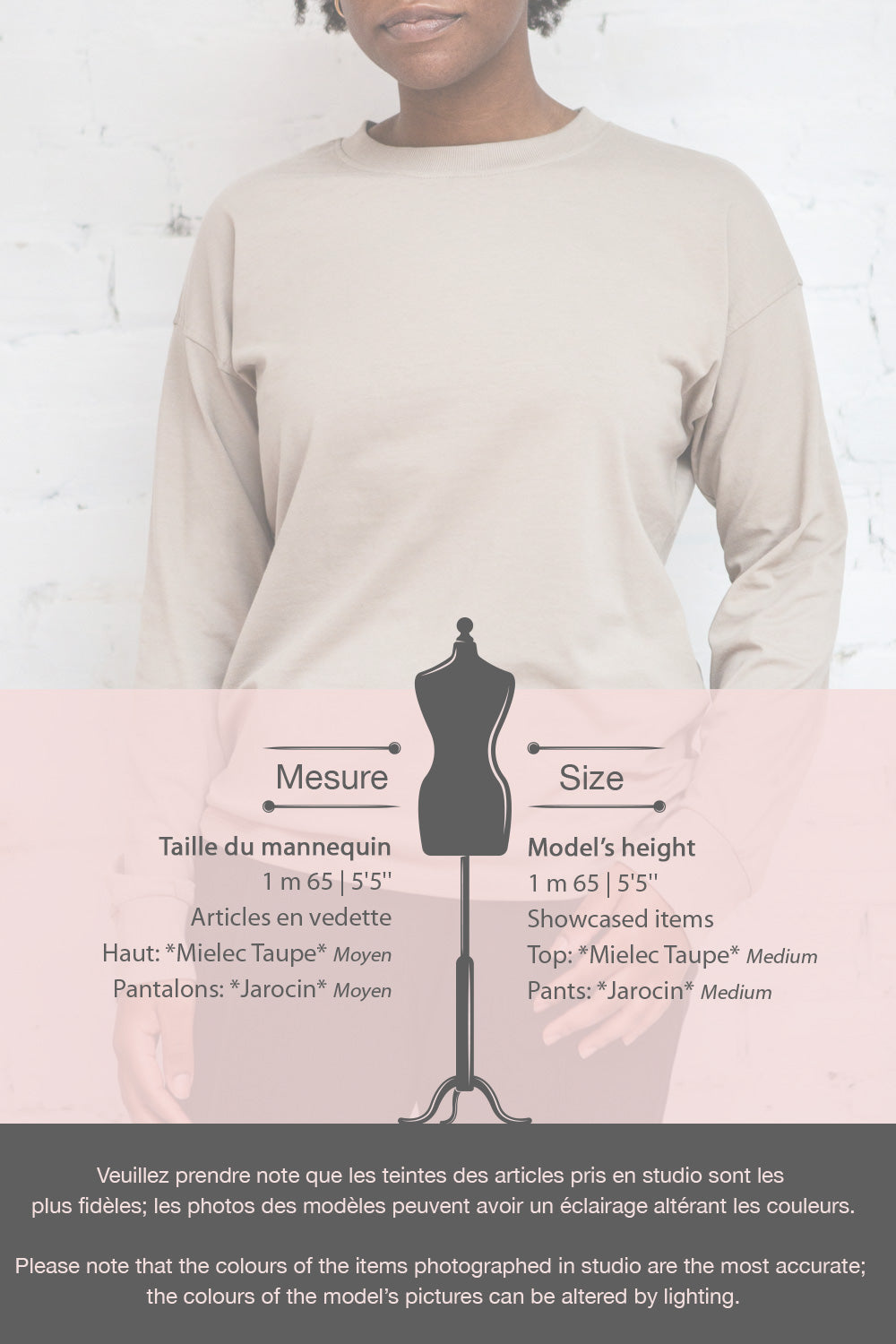 Mielec Taupe Long Sleeve Top | La petite garçonne model