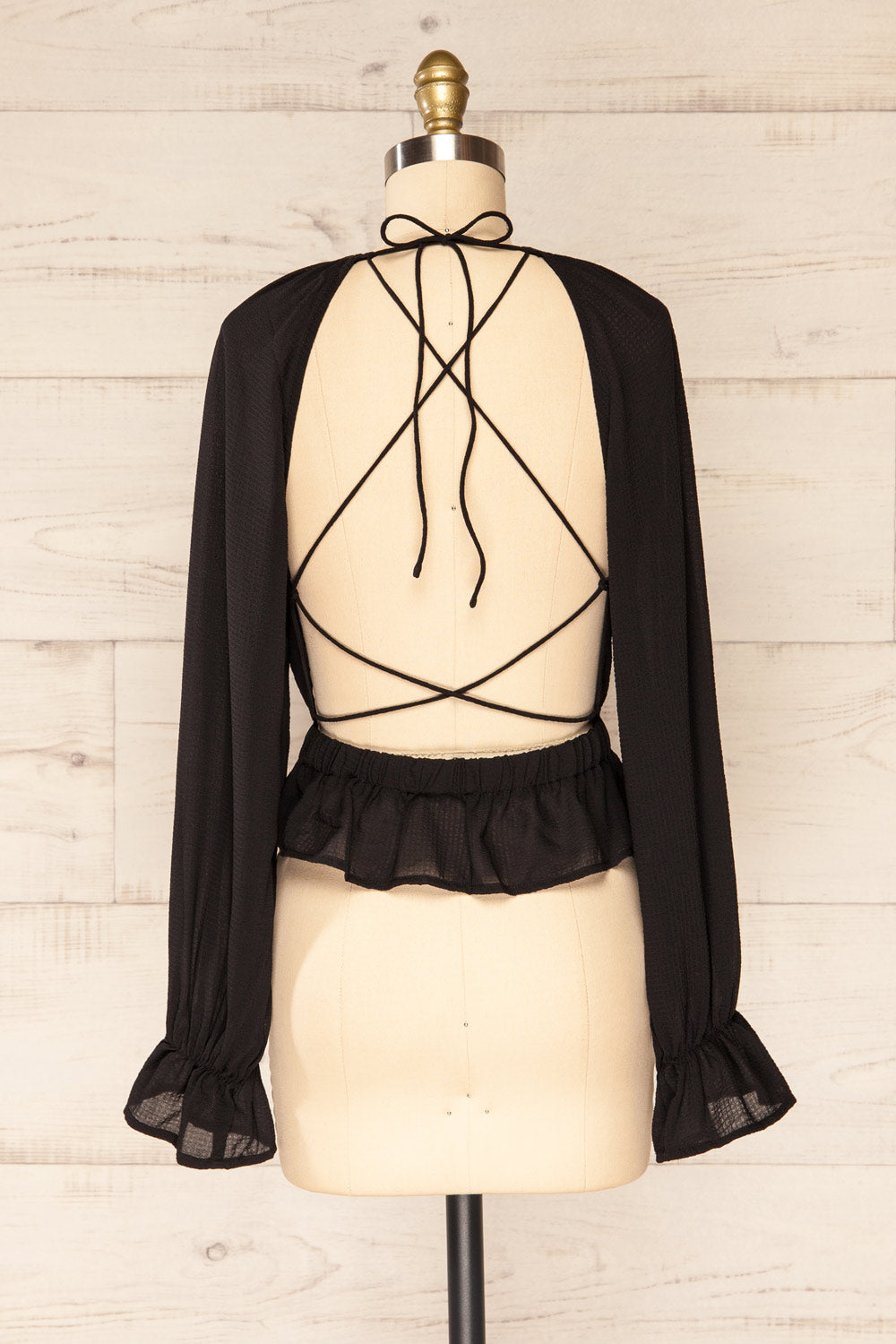 Milanox Lace-Up Open Back Top | La petite garçonne back view