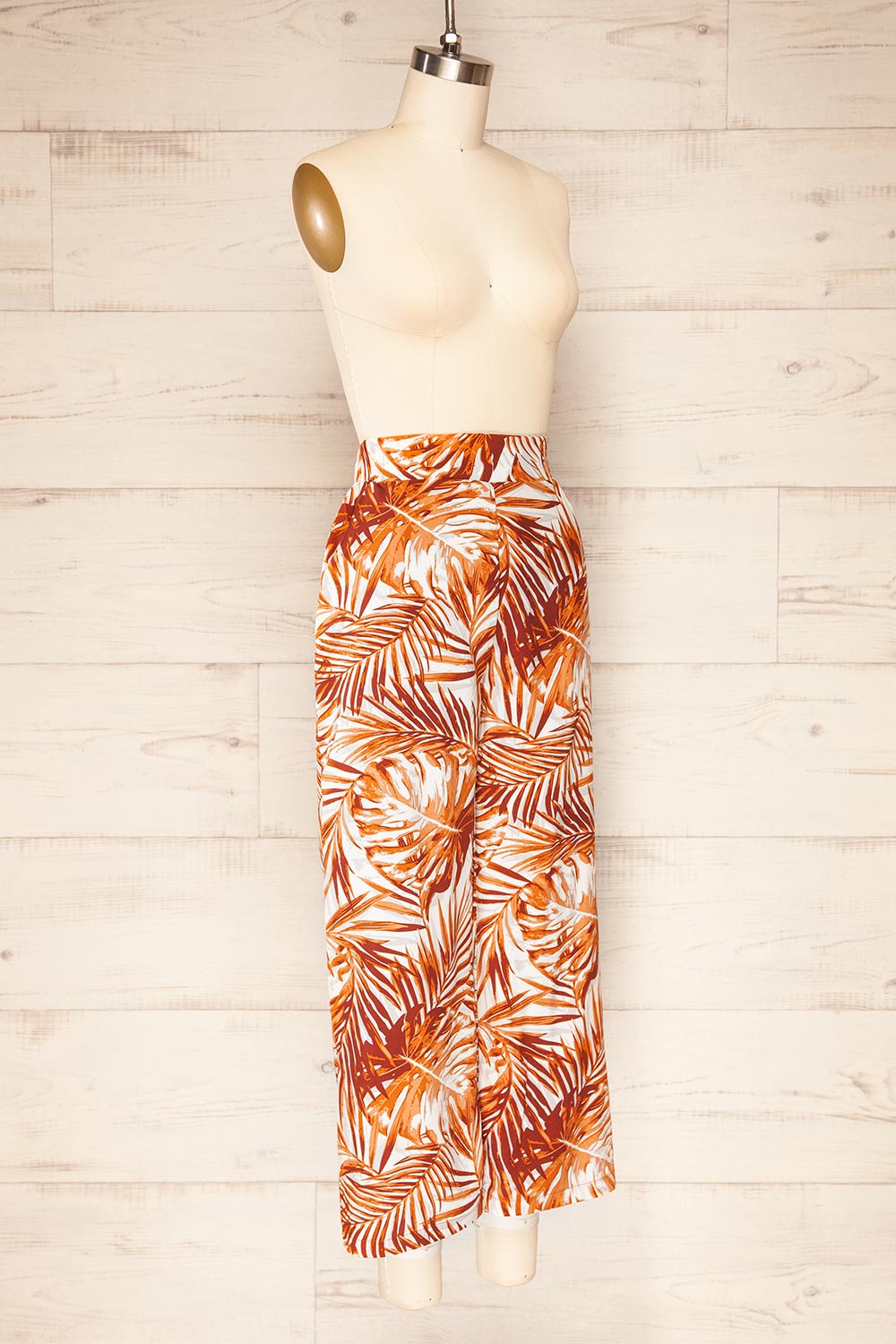 Mimy Leaves High Waist Wide Leg 3/4 Pants | La petite garçonne side view