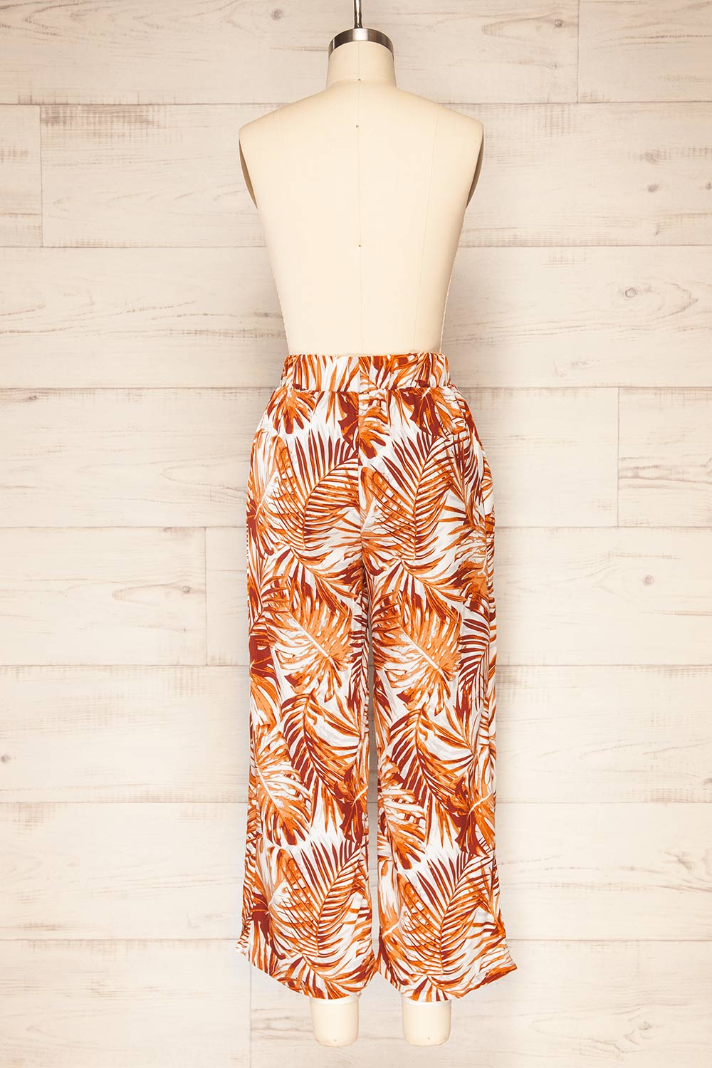 Mimy Leaves High Waist Wide Leg 3/4 Pants | La petite garçonne back view
