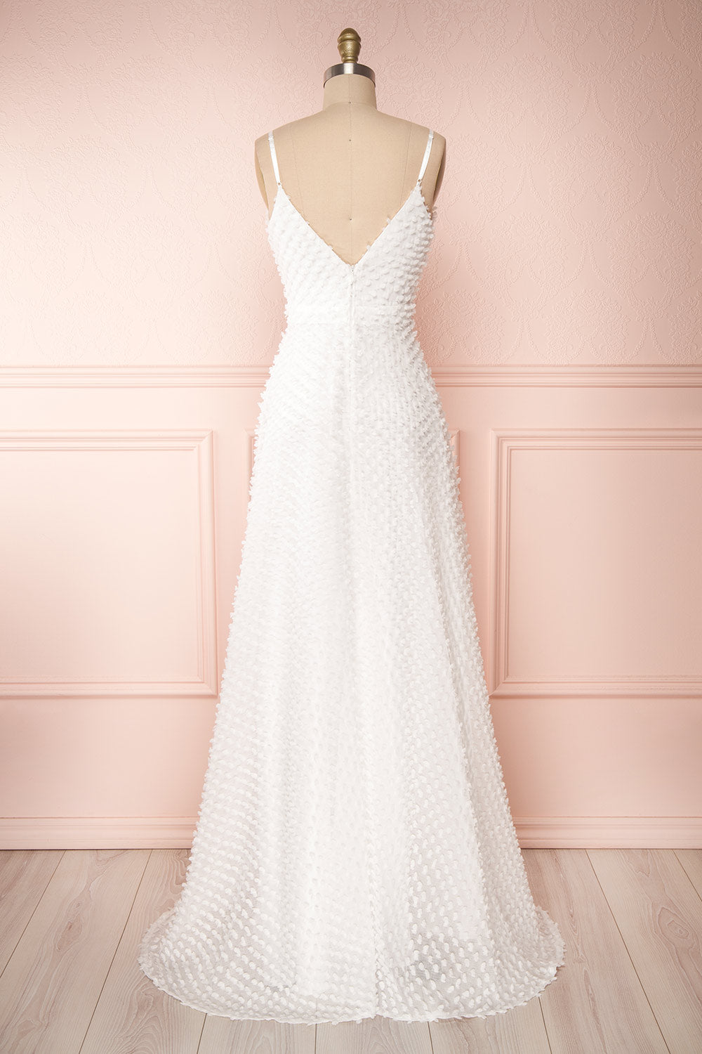 Minjee Ivory Maxi Dress | Robe Longue | Boudoir 1861 back view