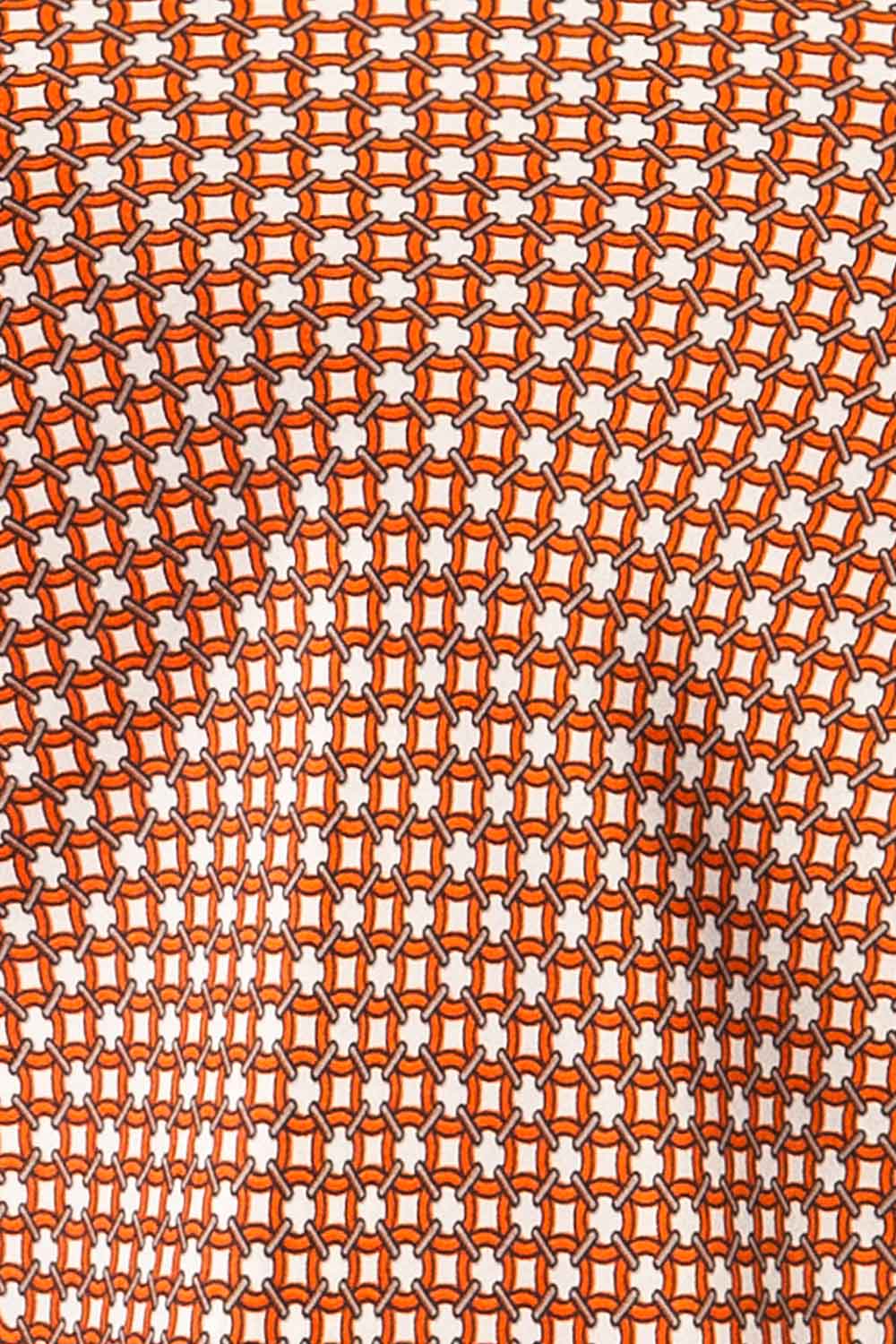 Mississauga Red & Navy Patterned Satin Scarf | La petite garçonne fabric