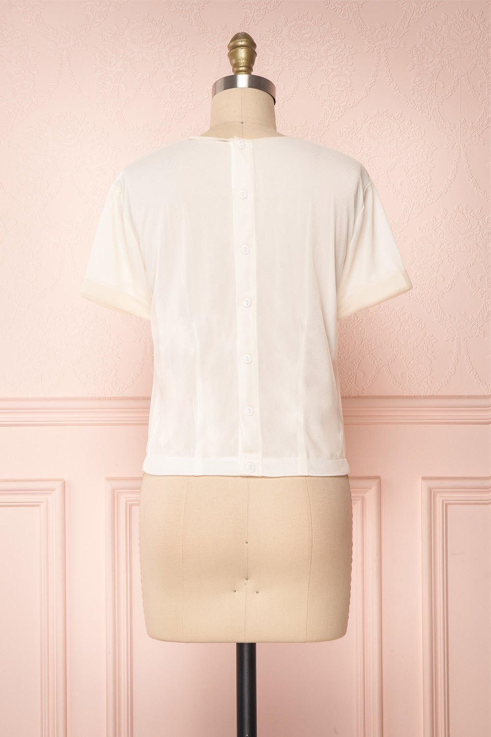 Miyama Cream Organza Pleated Short Sleeved Blouse | Boutique 1861 5