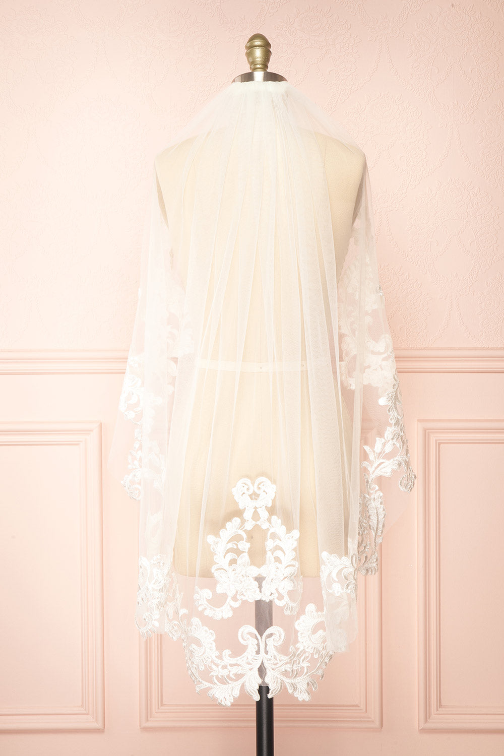 Monoceros Ivoire | Voile de Mariée en Tulle avec Dentelle