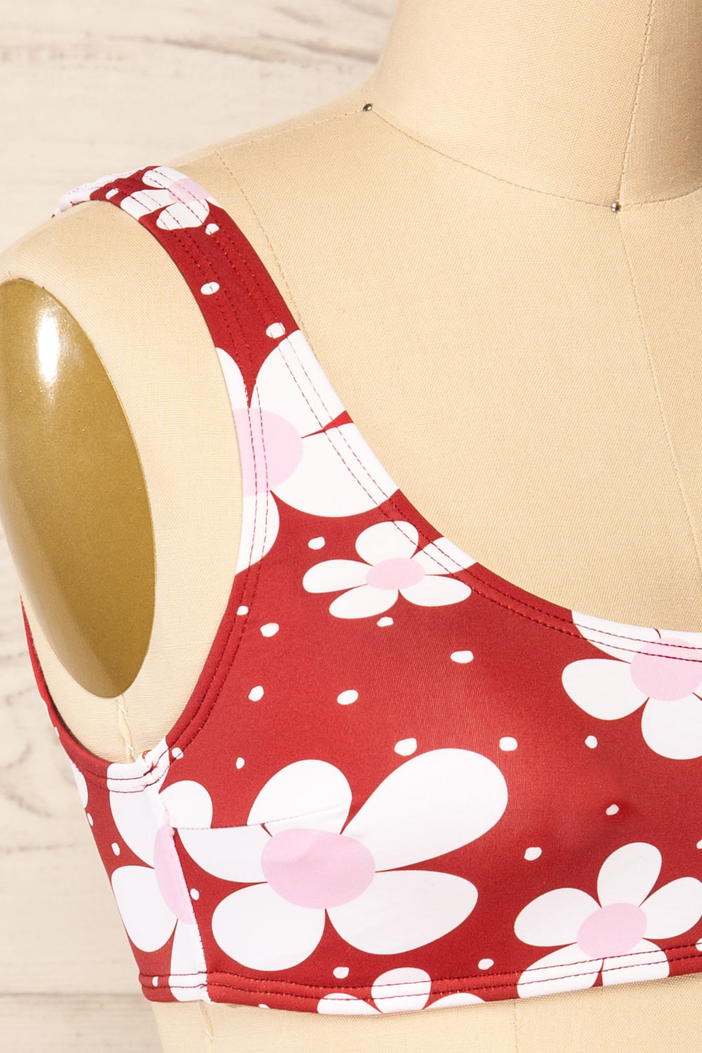 Moryn Sport Style Floral Bikini Top | La petite garçonne - side close up