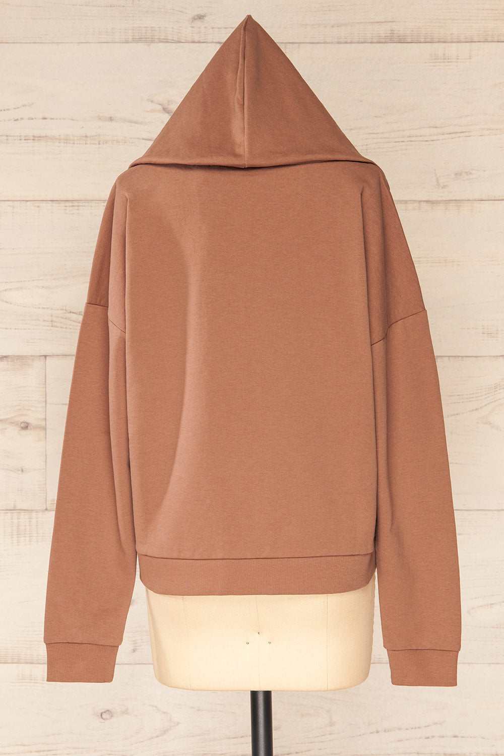 Munich Brown Long Sleeve Hooded Sweatshirt | La petite garçonne hood view