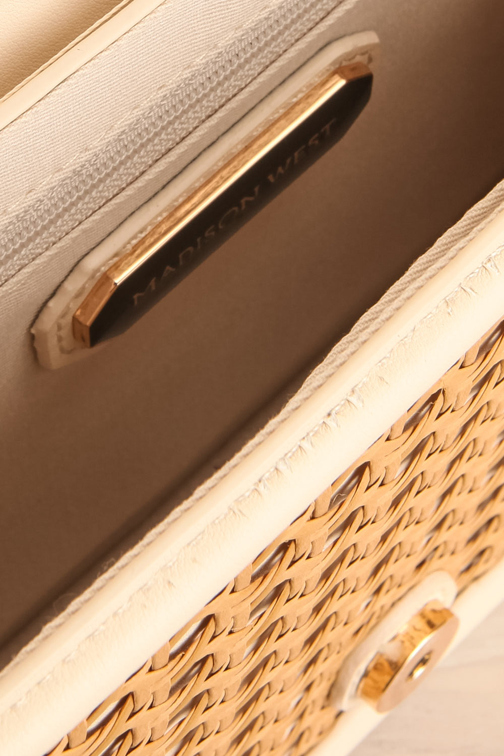 Mykhonos Ivoire Cane Crossbody Bag inside close-up