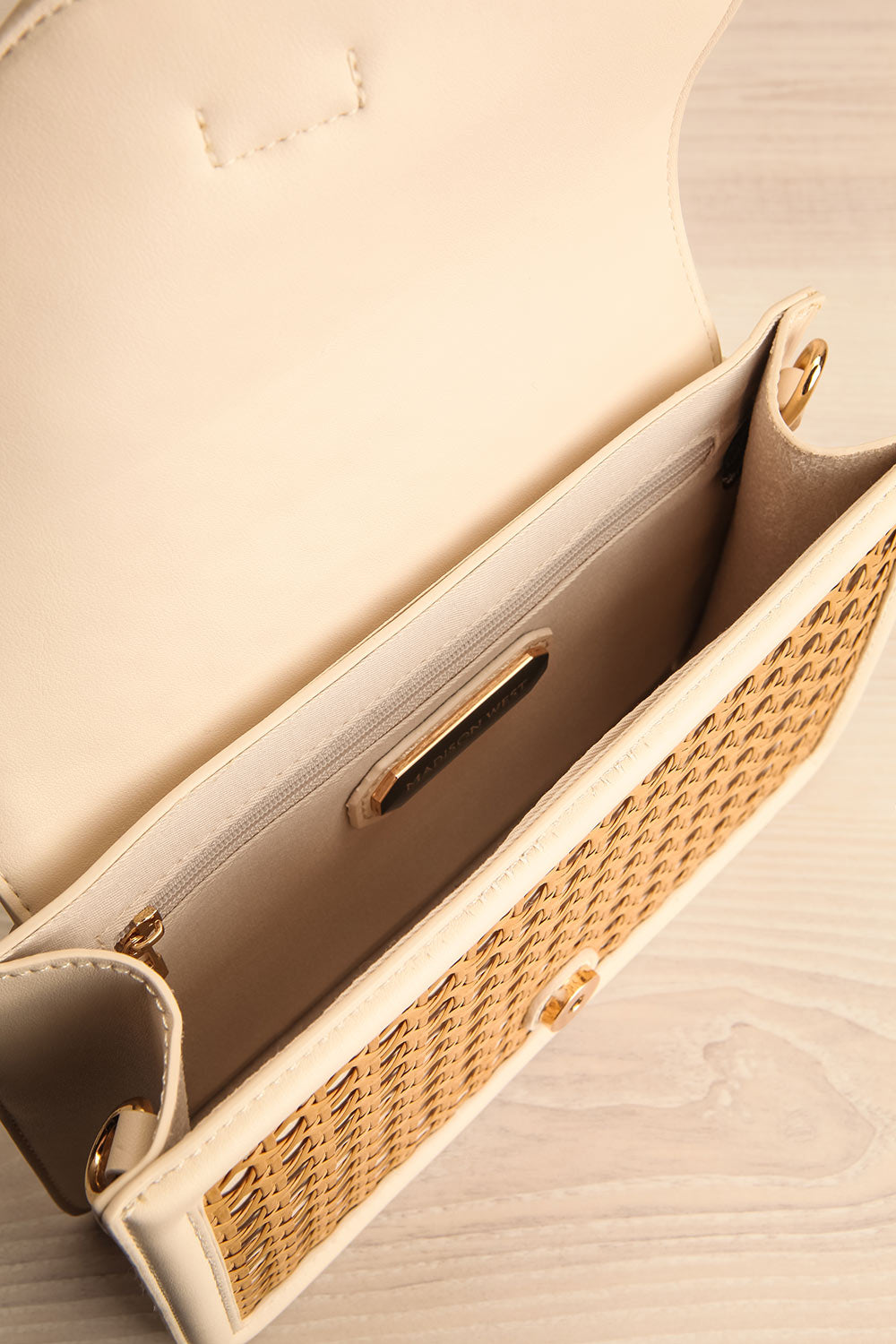 Mykhonos Ivoire Cane Crossbody Bag inside view