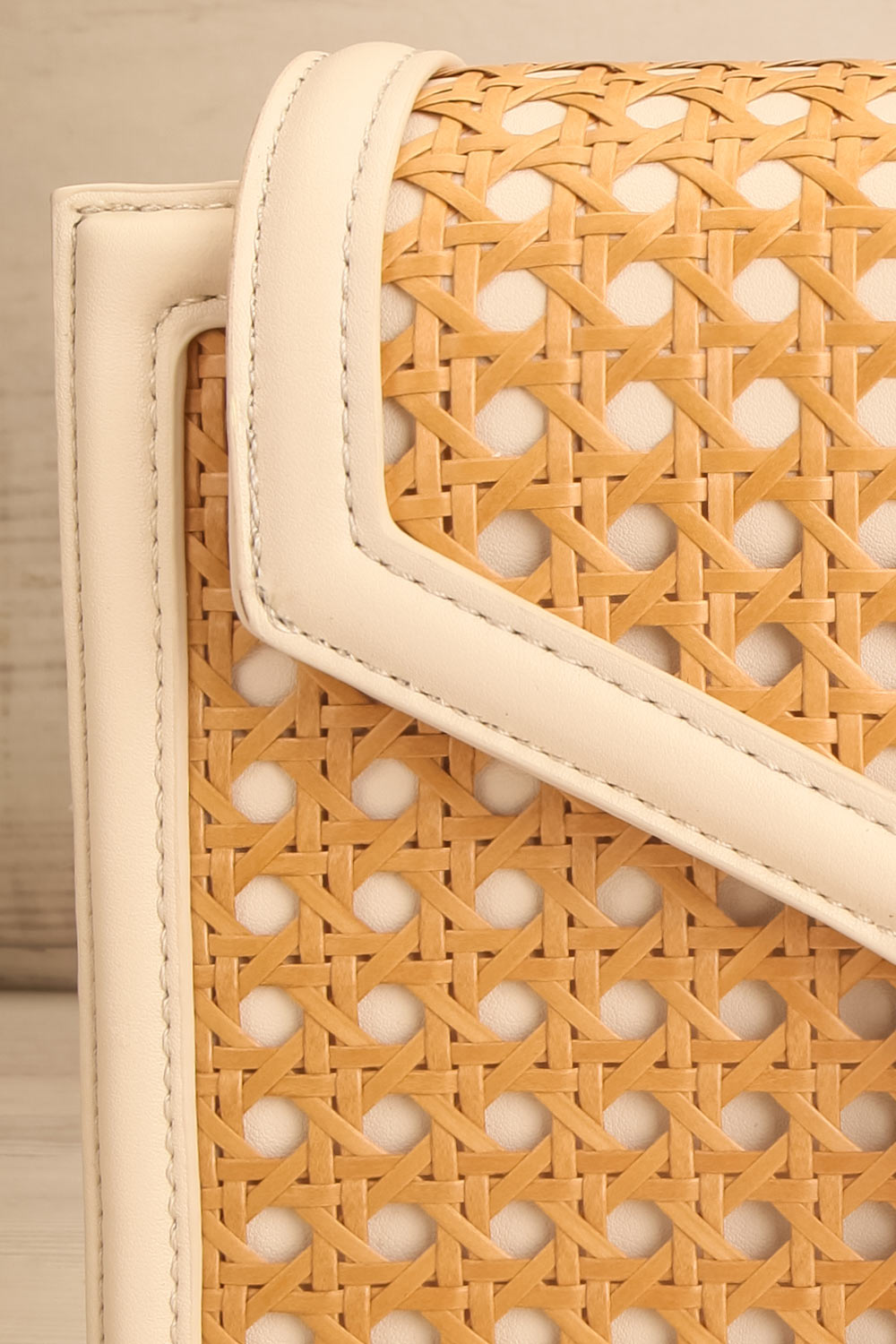 Mykhonos Ivoire Cane Crossbody Bag front close-up