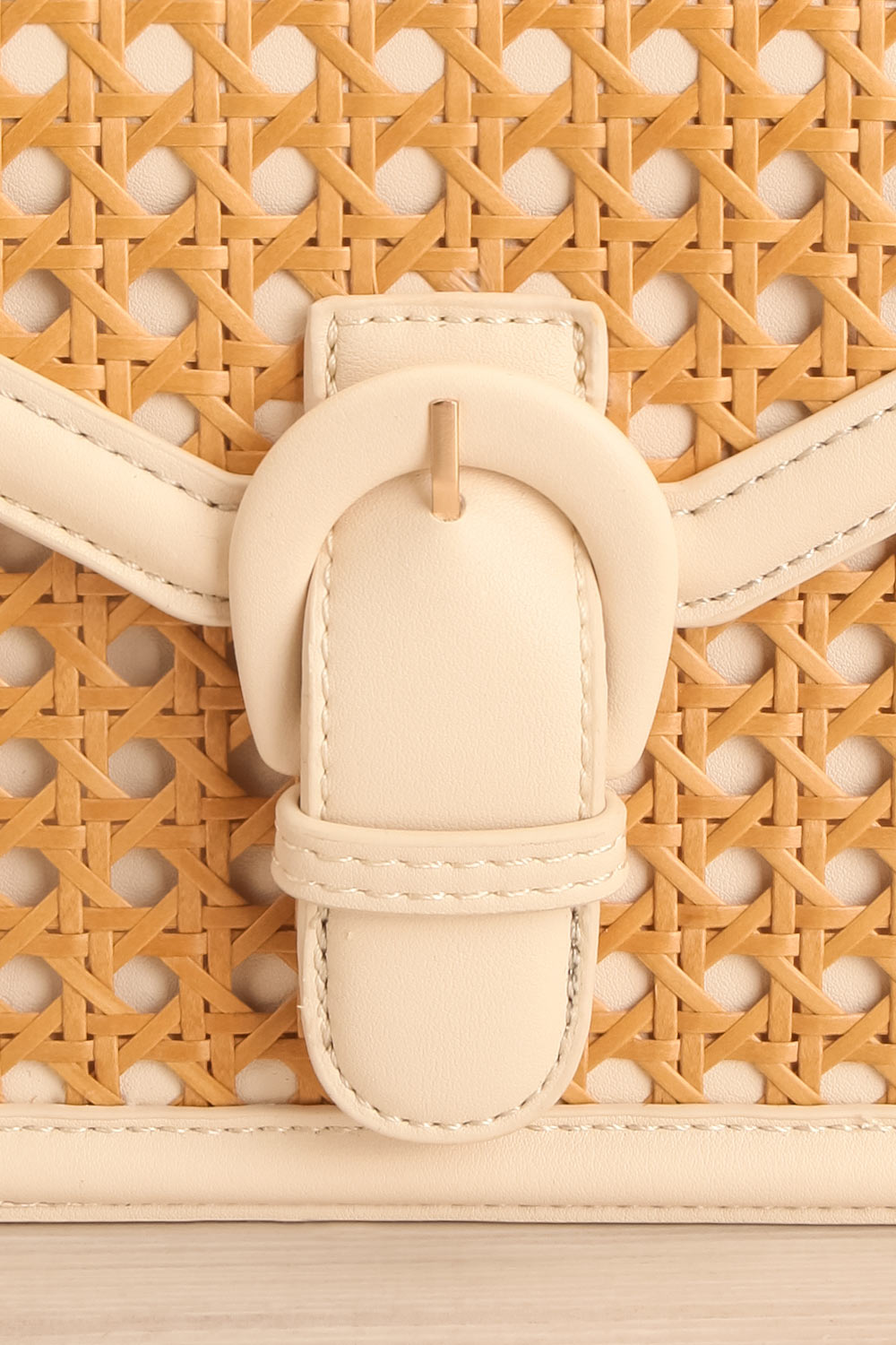 Mykhonos Ivoire Cane Crossbody Bag front details