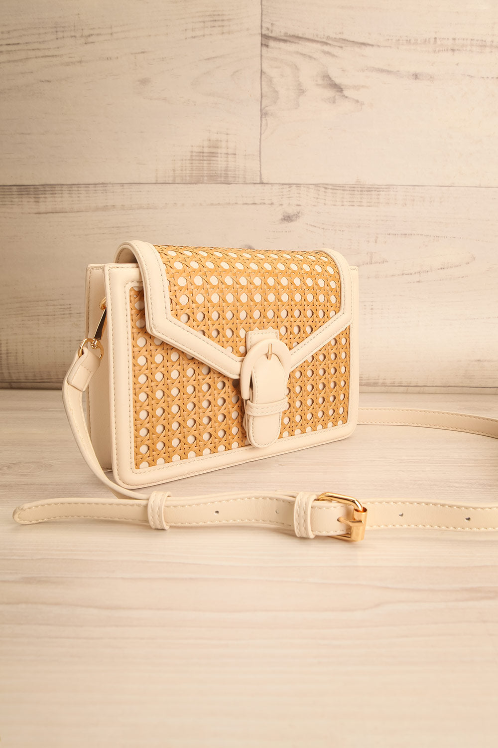 Mykhonos Ivoire Cane Crossbody Bag sid eview