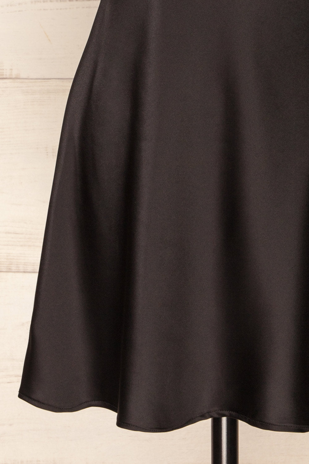 Myla Black Satin Short Dress | La petite garçonne bottom