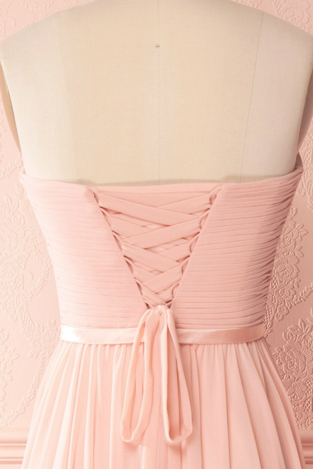 Myrcella Blush Corset Back Prom Dress | Boudoir 1861 back close-up