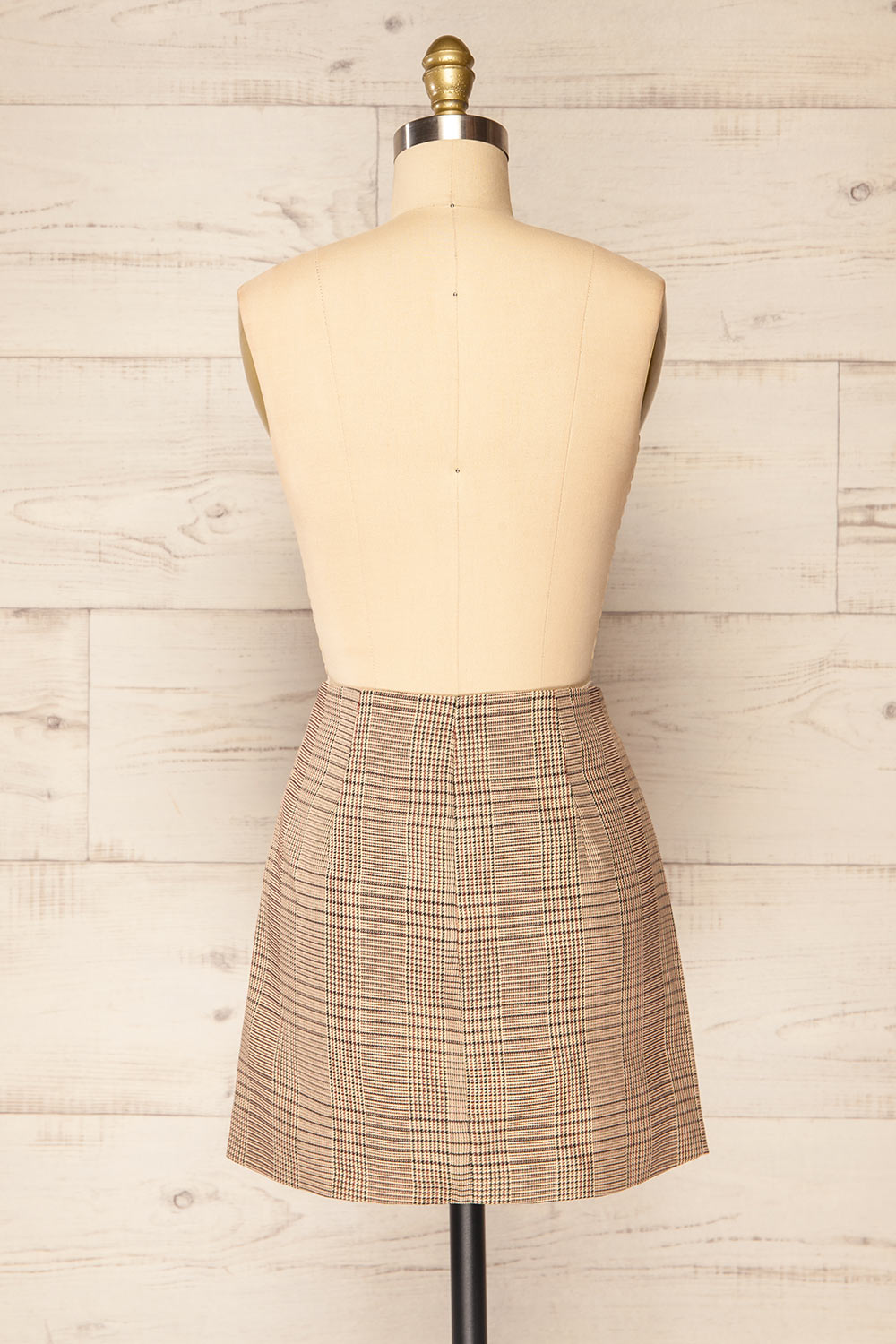 Myslenice Asymmetrical Houndstooth Mini Skirt | La petite garçonne back view