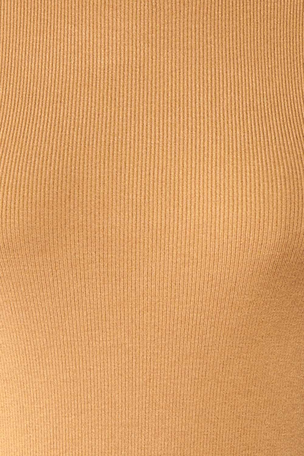 Nalleli Beige Fitted Mock Top w/ Half Sleeves | Boutique 1861 fabric