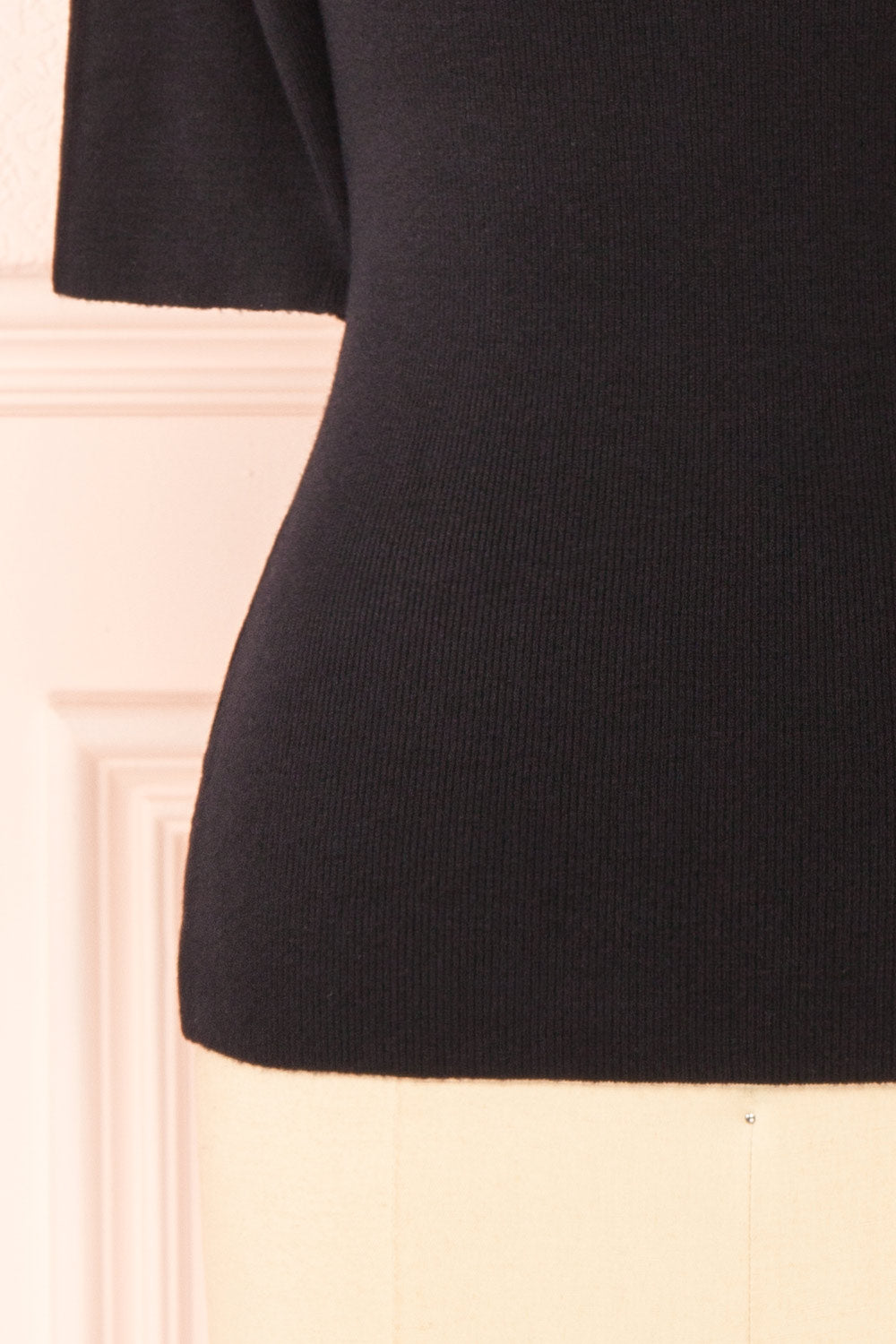 Nalleli Black Fitted Mock Top w/ Half Sleeves | Boutique 1861 bottom