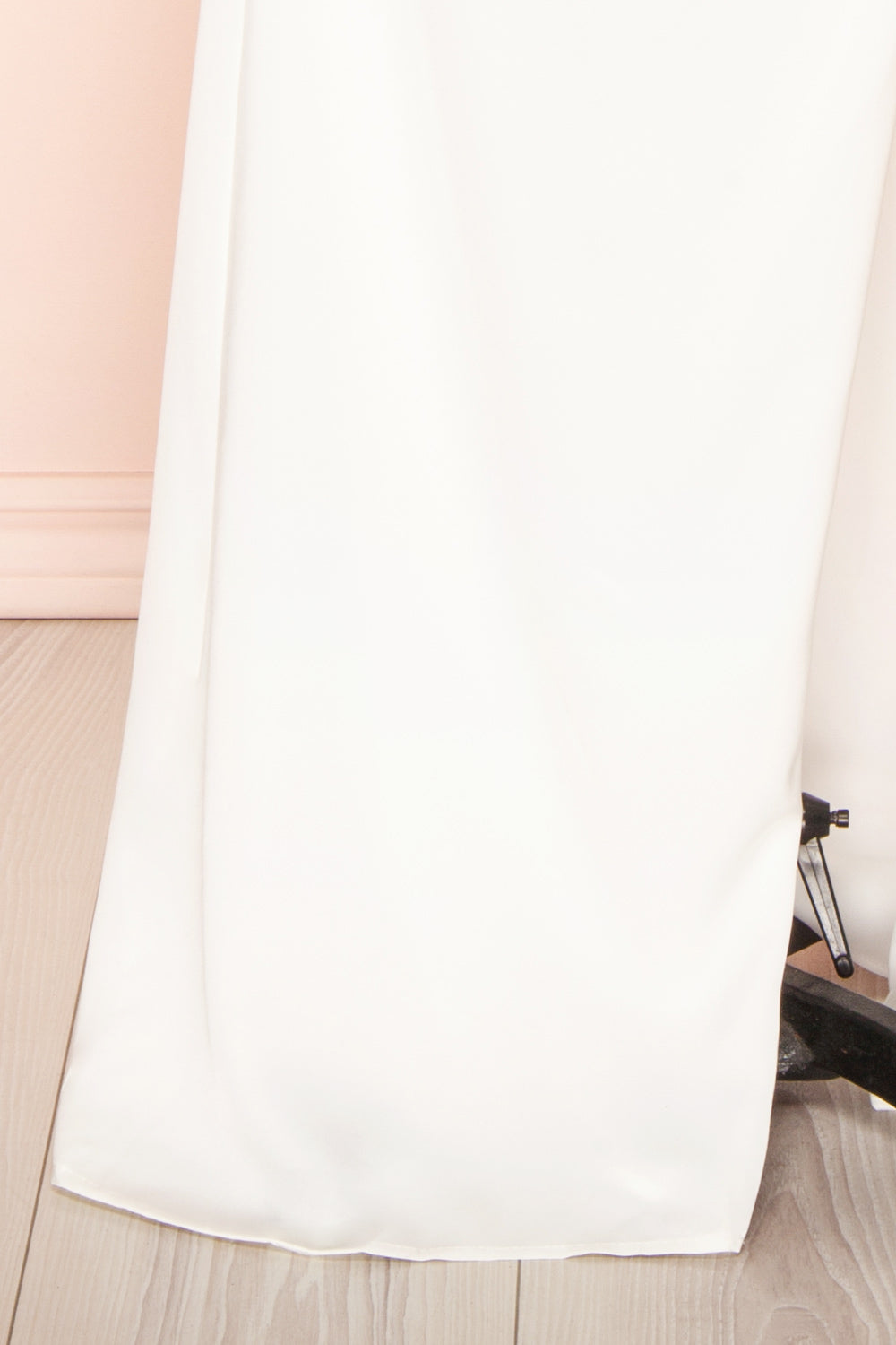 Namie Ivory Corset Maxi Dress w/ Removable Straps | Boudoir 1861 bottom close-up