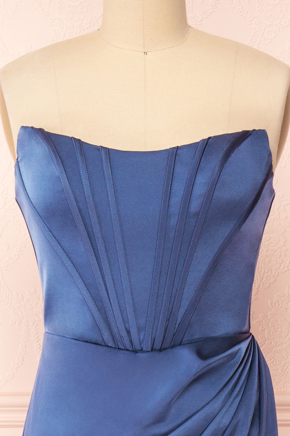 Namie Blue | Corset Maxi Dress with Removable Straps