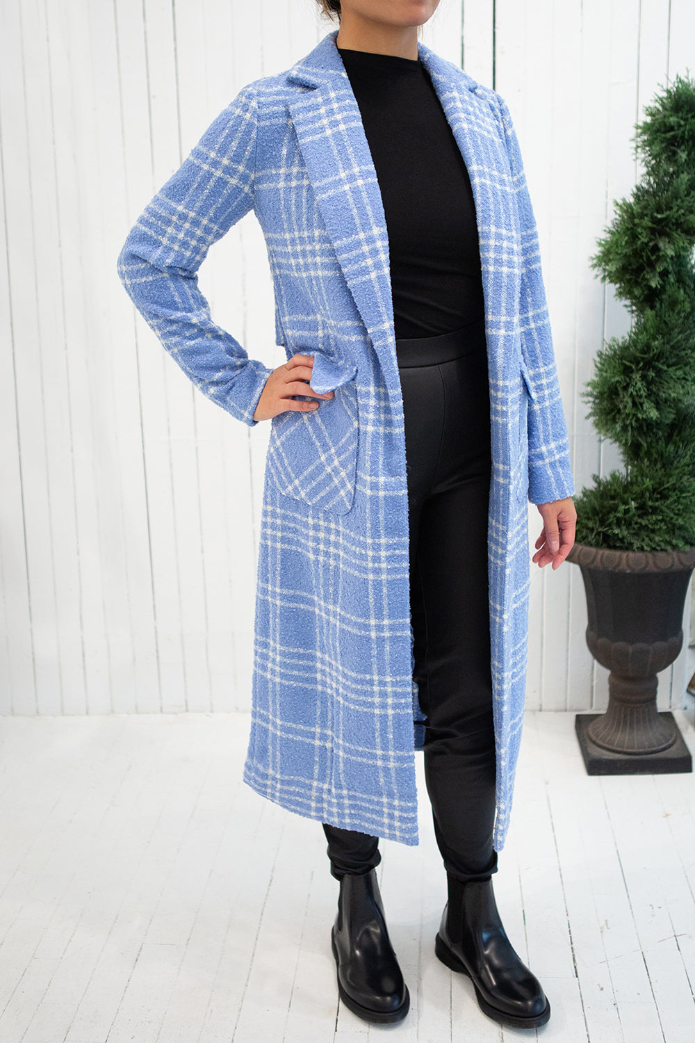 Namyslow Blue Tartan Long Coat | La petite garçonne
