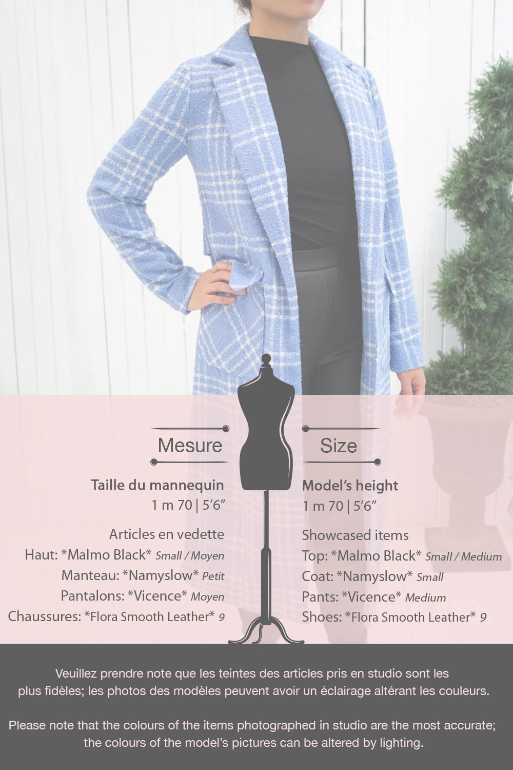 Namyslow Blue Tartan Long Coat | La petite garçonne fiche