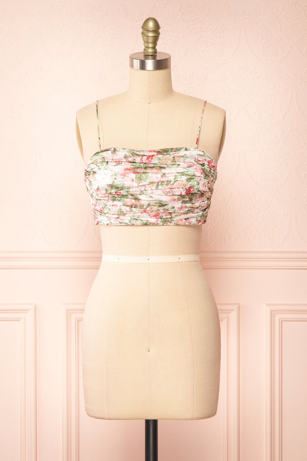 Nanna Pleated Floral Crop Top | Boutique 1861 front view