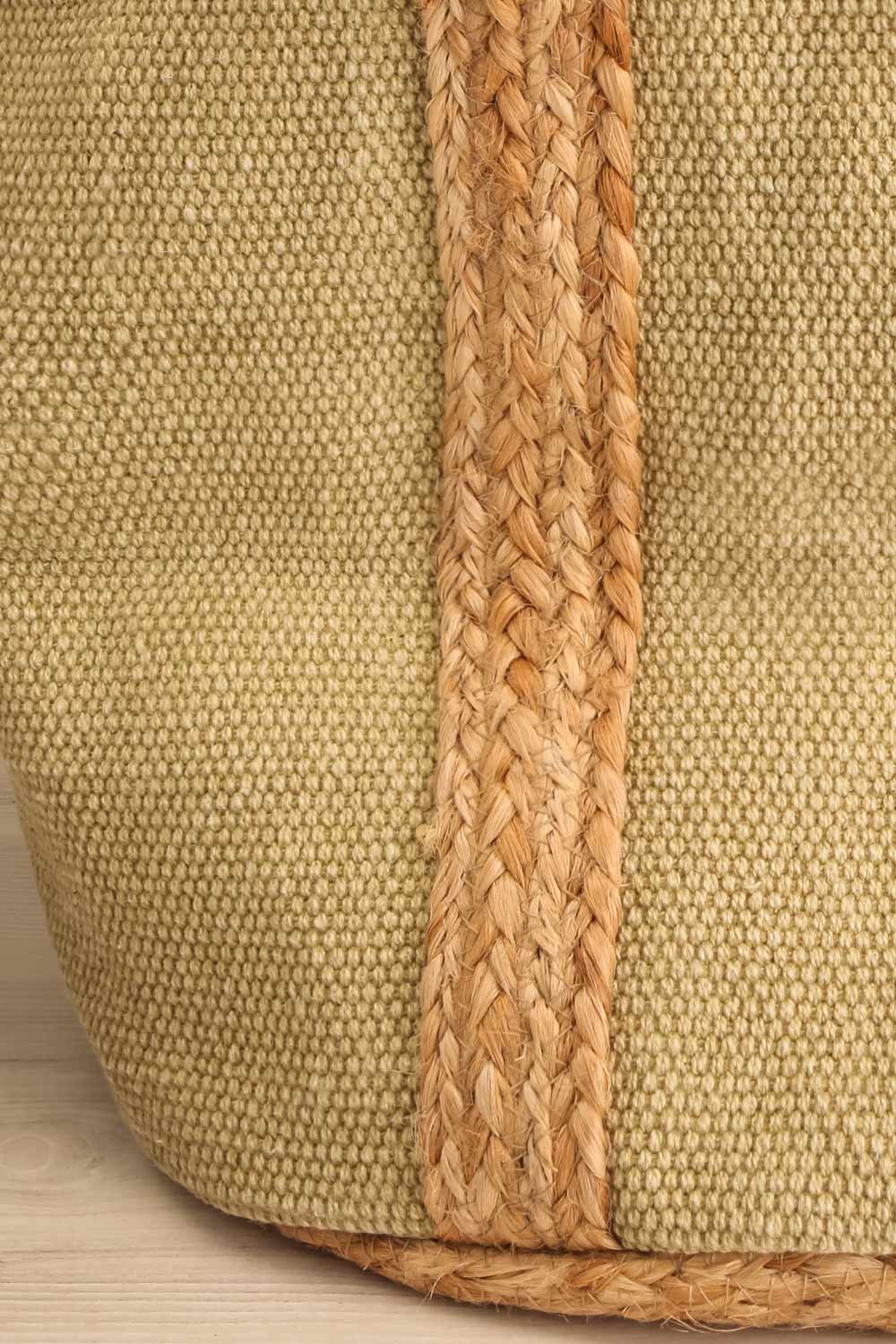 Nessie Sage Green Woven Market Tote | Maison garçonne close-up