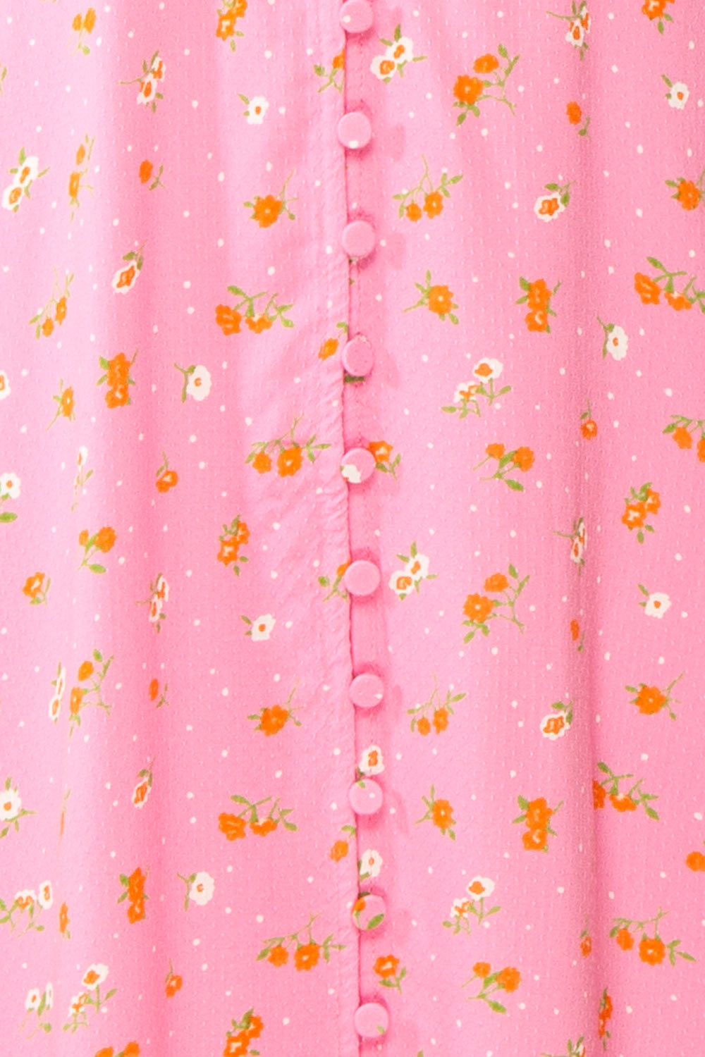 Netra Pink Long Sleeve Floral Midi Dress | Boutique 1861 fabric