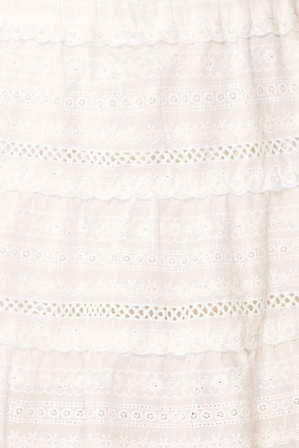 Niemodlin White Openwork Short Skirt | Boutique 1861 fabric