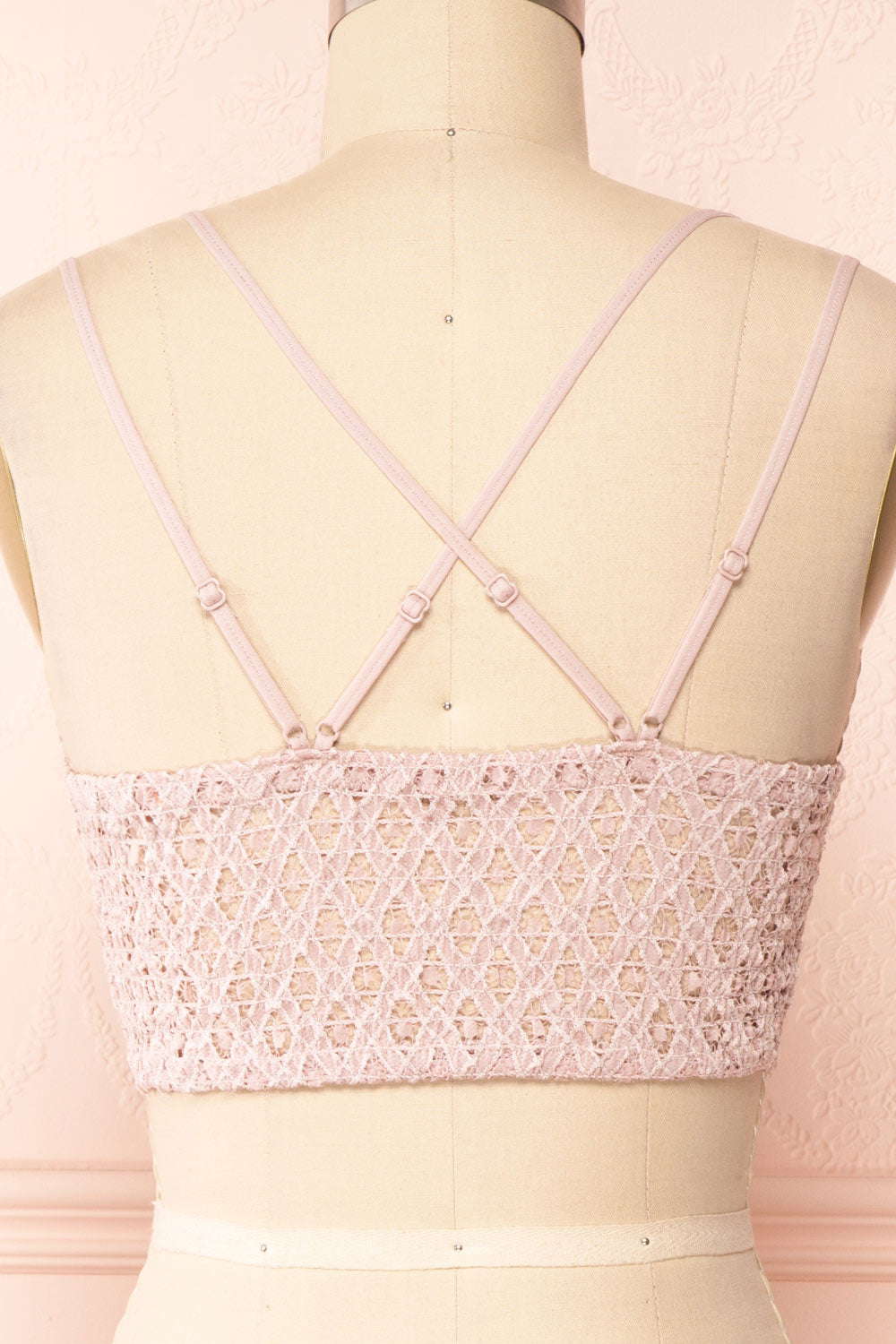 Niken Mauve Lace Bralette | Boutique 1861 back close up