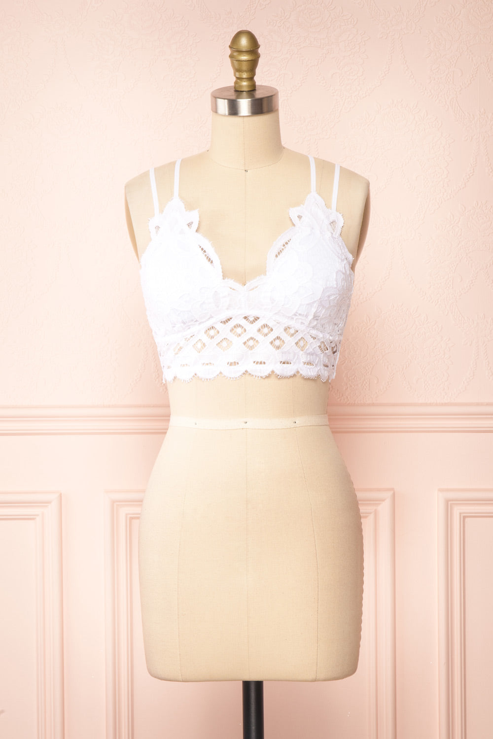 Niken White Lace Bralette | Boutique 1861 front view