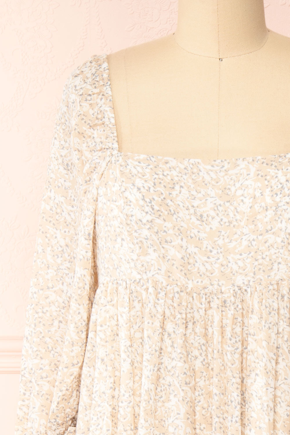 Ninon Patterned Square Neck Maxi Dress | Boutique 1861 front close-up