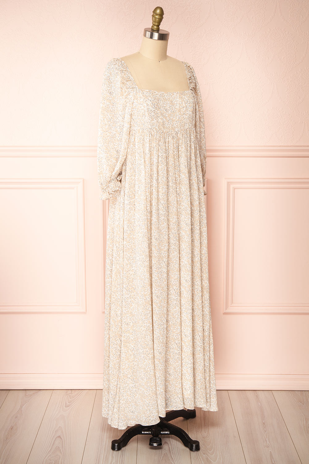 Ninon Patterned Square Neck Maxi Dress | Boutique 1861 side view