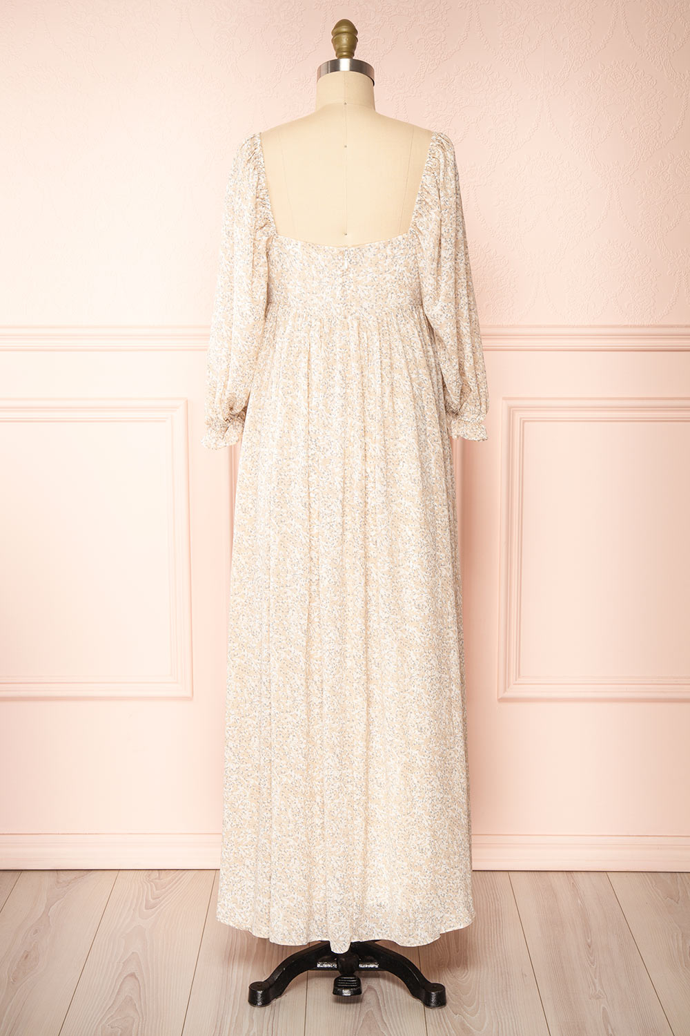 Ninon Patterned Square Neck Maxi Dress | Boutique 1861 back view