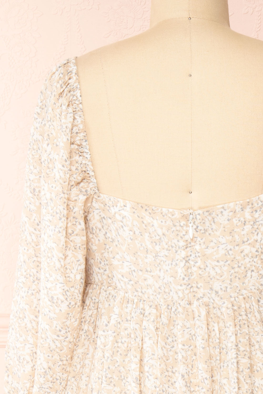 Ninon Patterned Square Neck Maxi Dress | Boutique 1861 back close-up