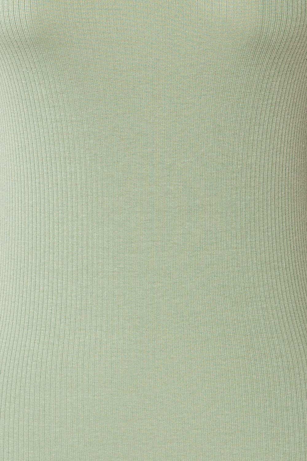 Nirvana Green Ribbed Top w/ Frills | Boutique 1861 fabric