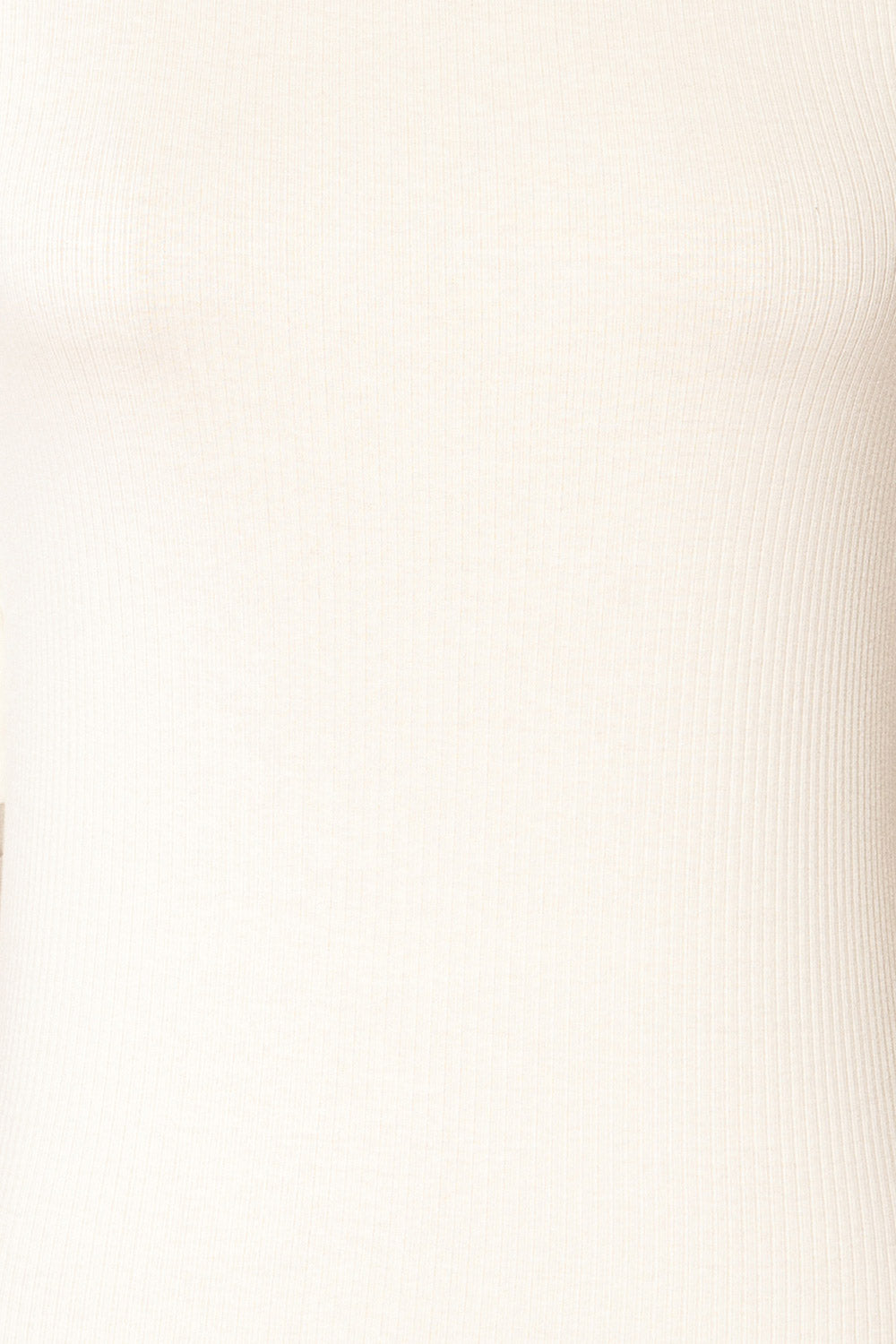 Nirvana White Ribbed Top w/ Frills | Boutique 1861 fabric