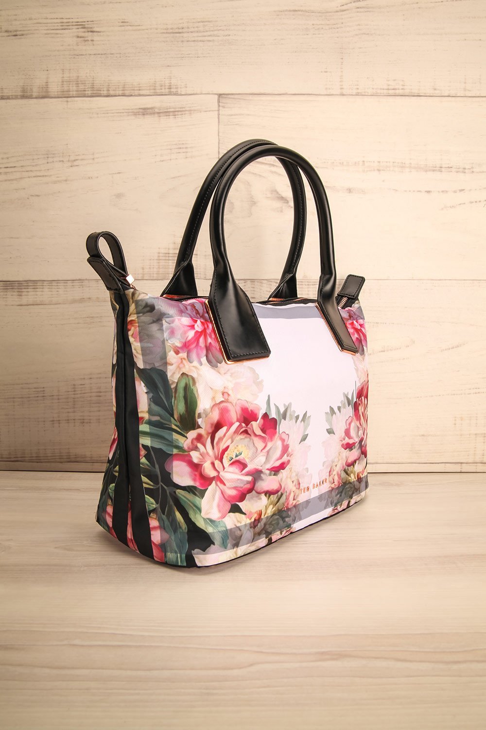 Nisha Ivory Floral Ted Baker Tote Bag side view | La Petite Garçonne Chpt. 2 4